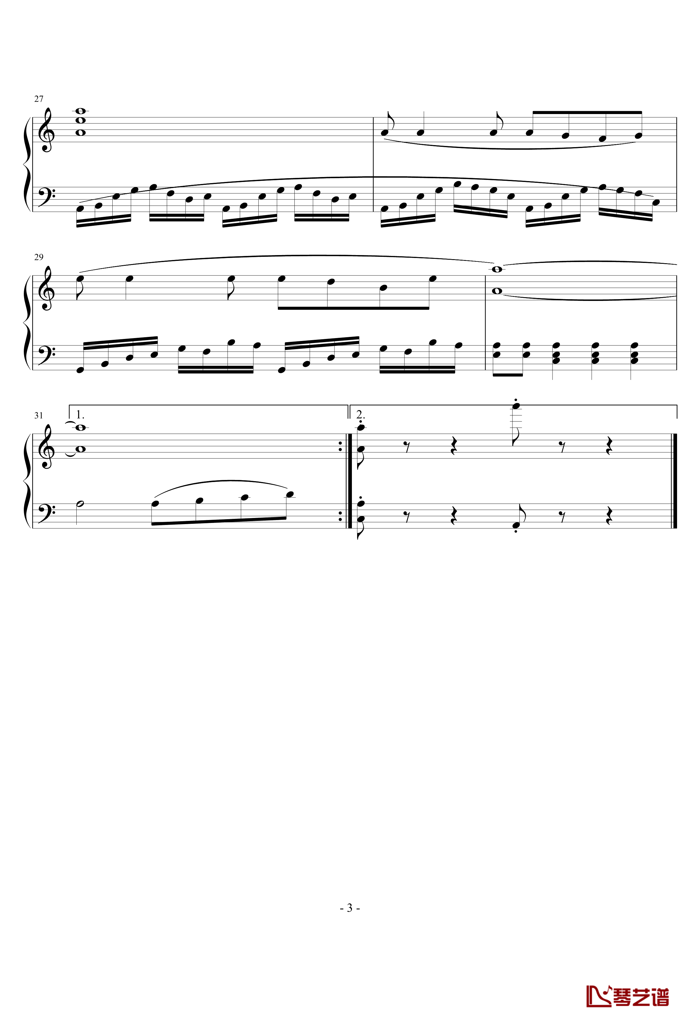 Memory钢琴谱-未知分类3