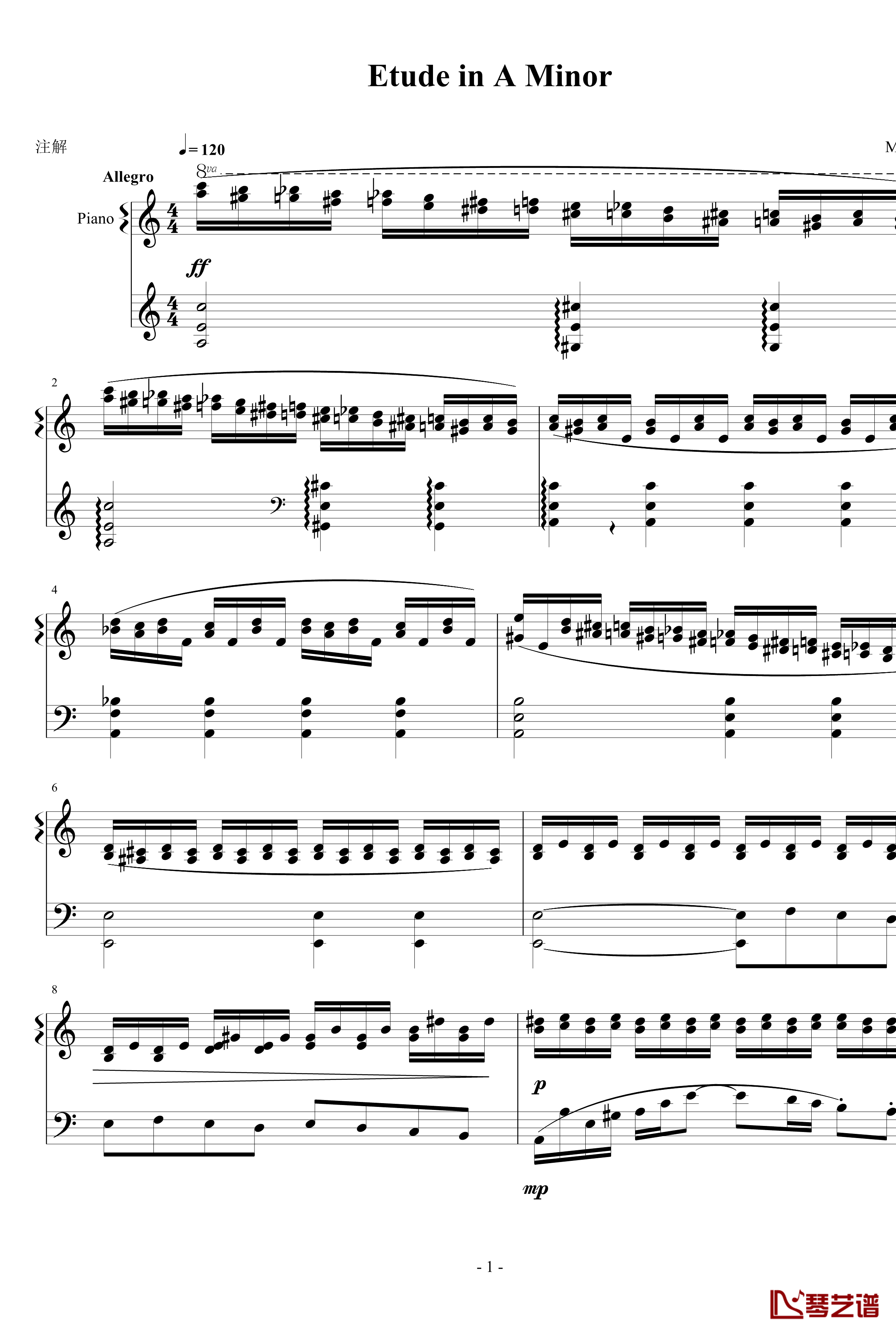 Etude in A Minor钢琴谱-Mazeppa秋涯1