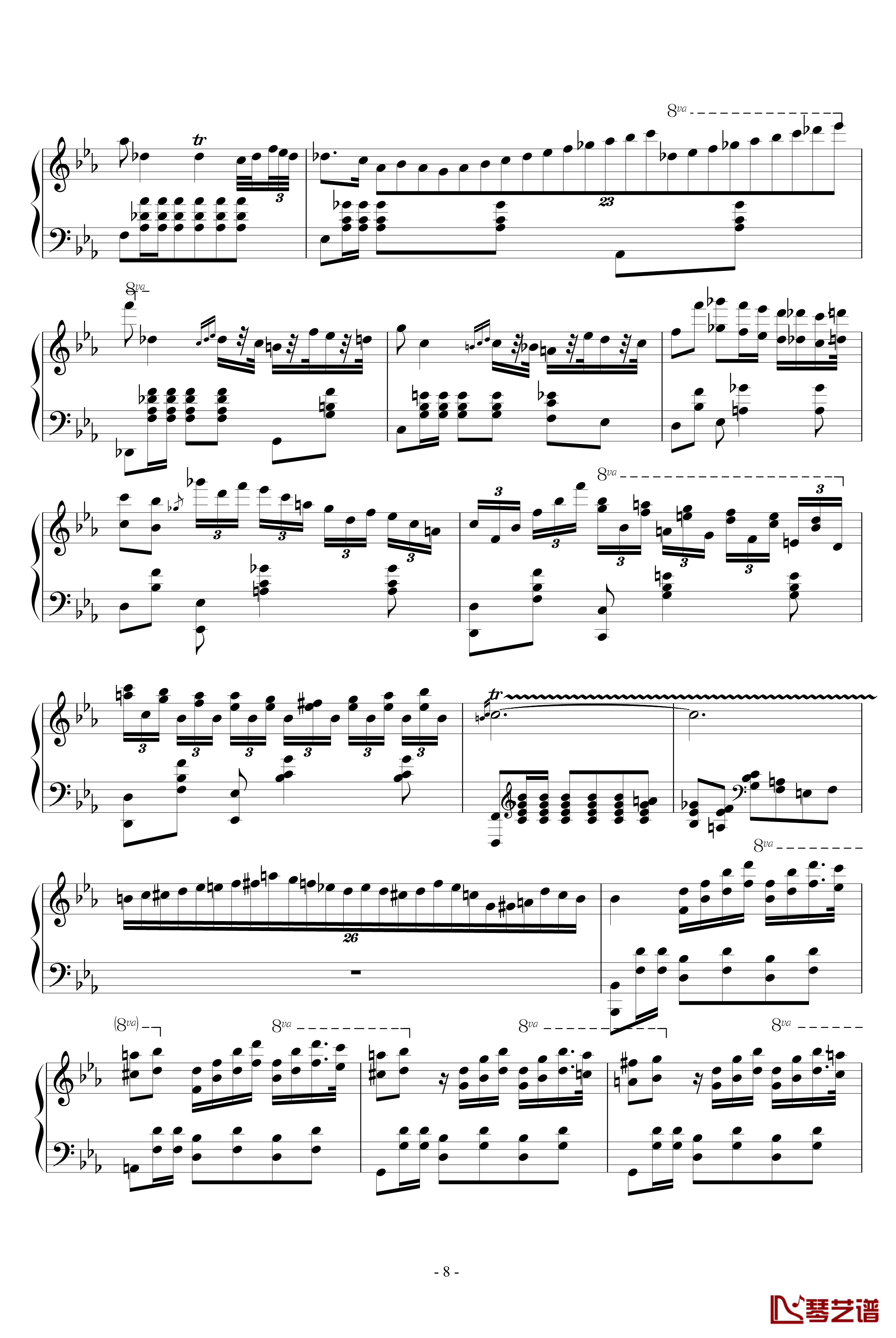 肖邦大波兰舞曲opus22钢琴谱-肖邦-chopin8