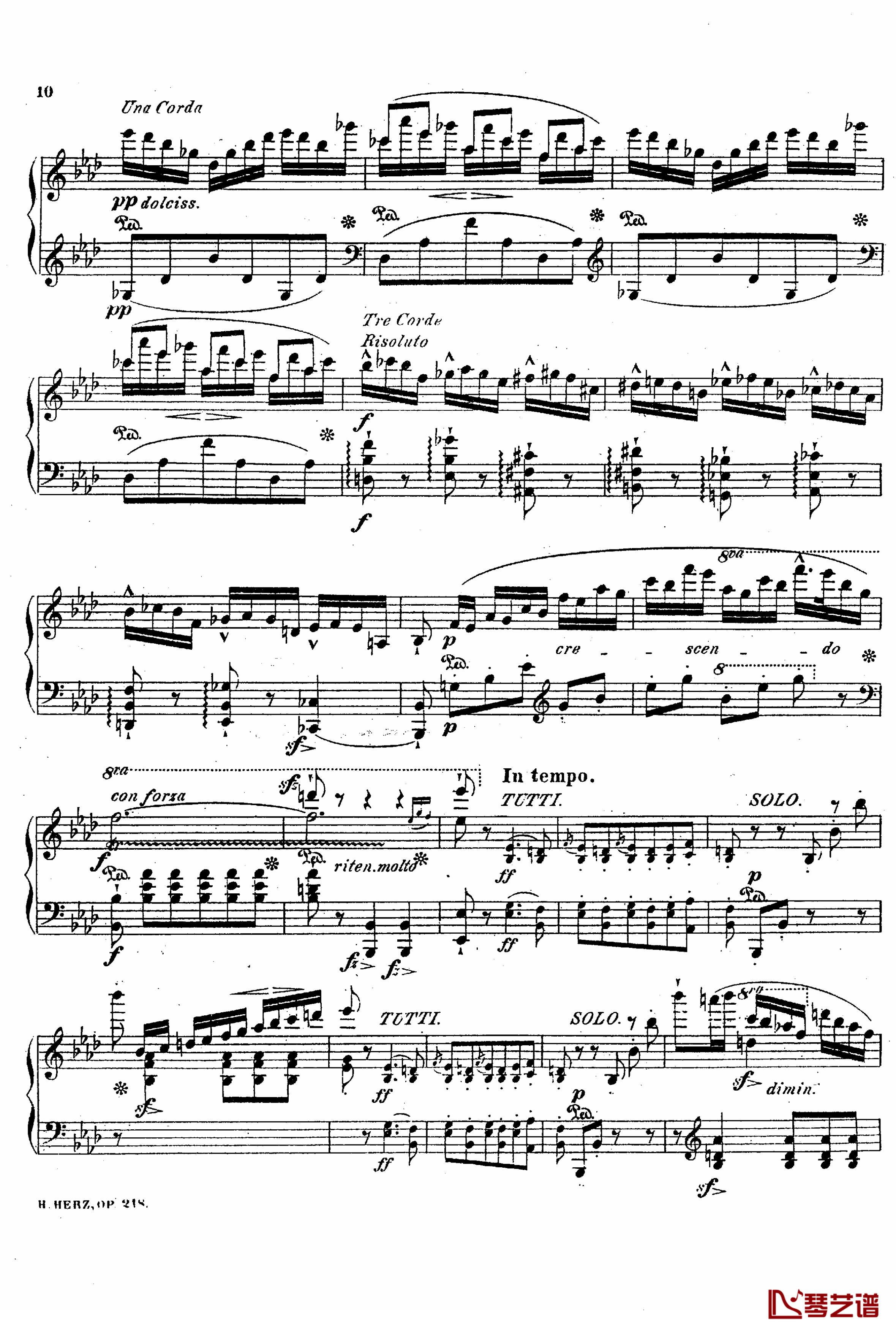 降A大调第八钢琴协奏曲Op.218钢琴谱-赫尔兹9