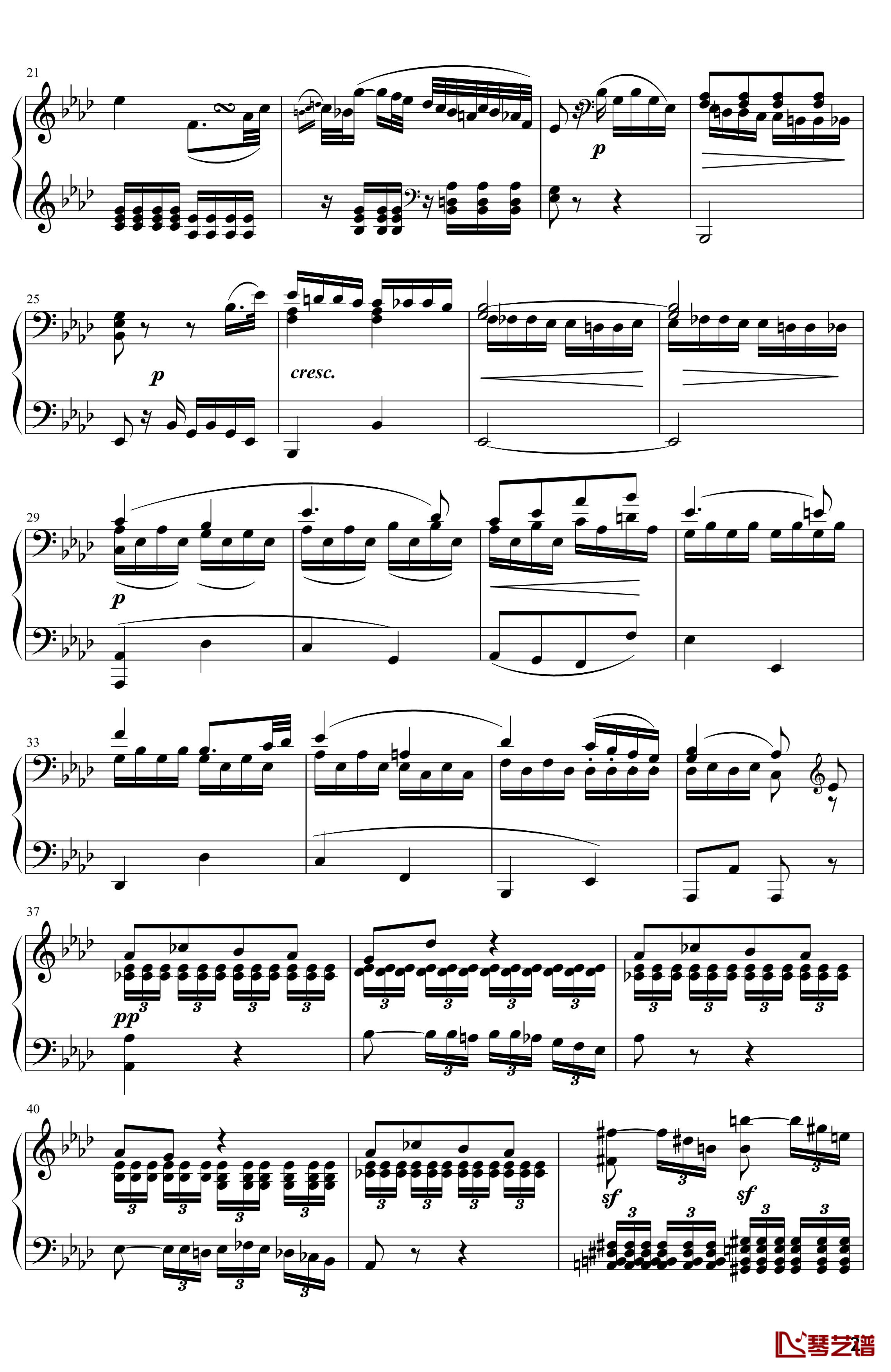 悲怆钢琴谱-奏鸣曲-贝多芬-beethoven2