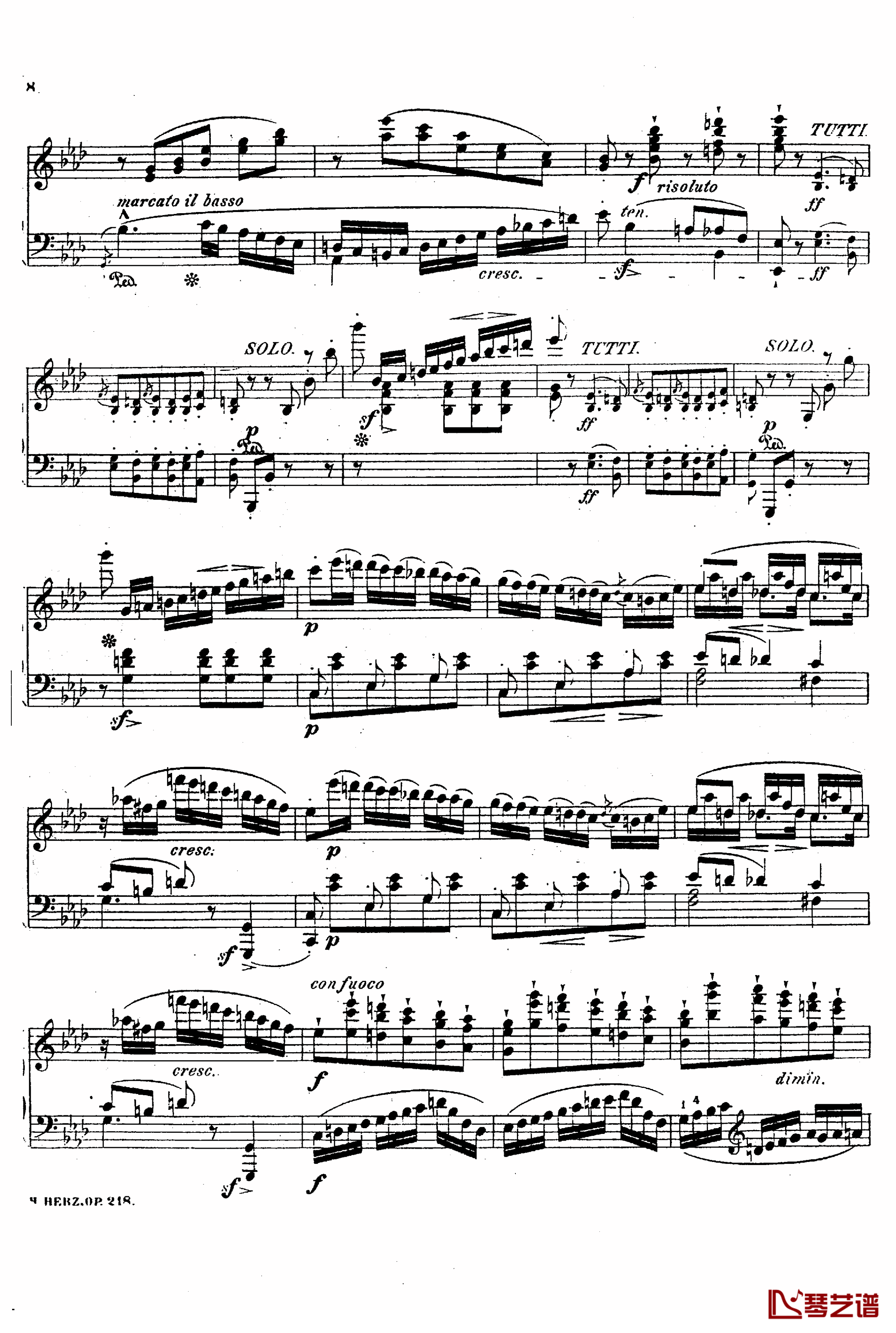 降A大调第八钢琴协奏曲Op.218钢琴谱-赫尔兹7