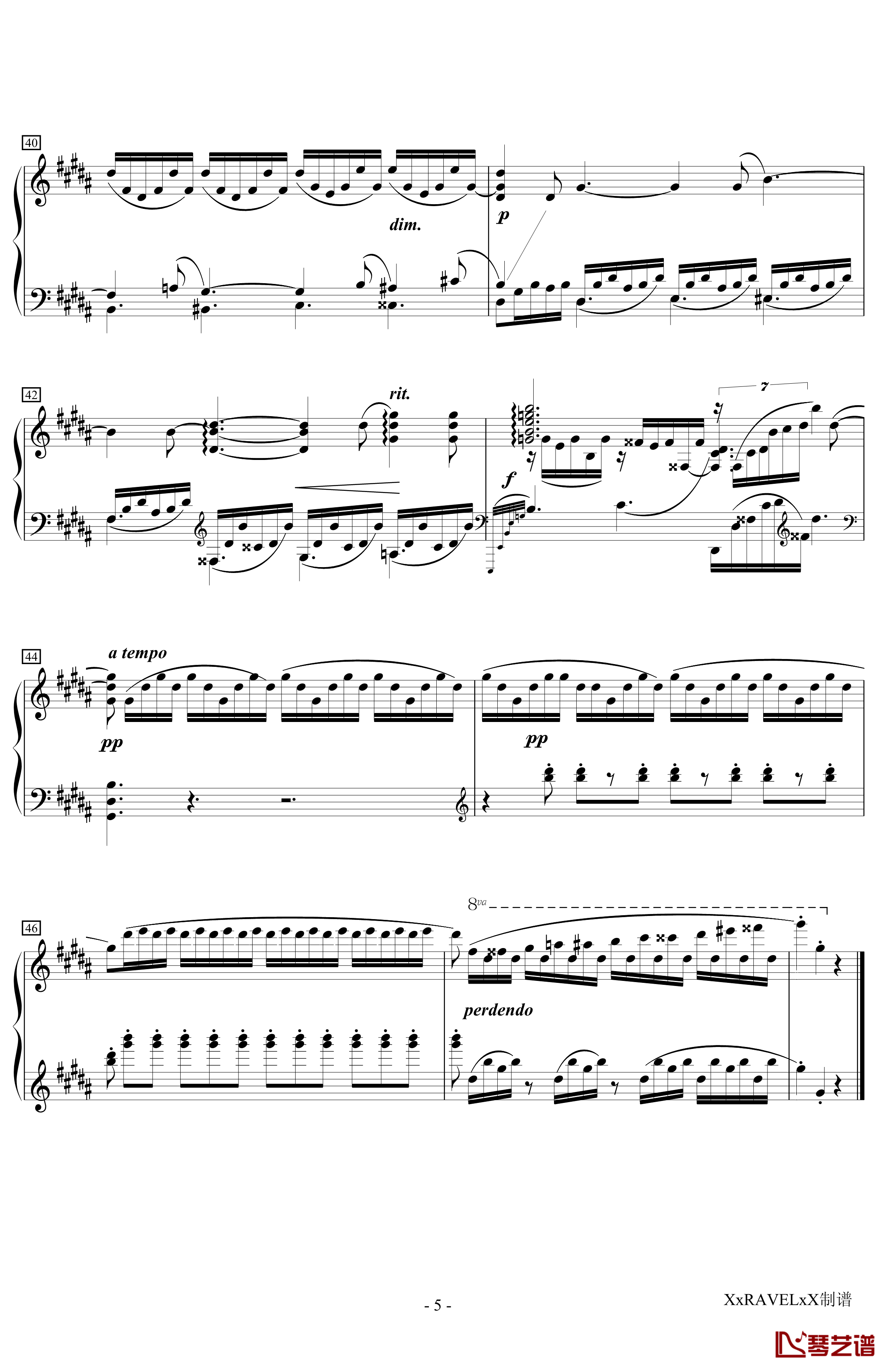 Op.32 No.12钢琴谱-拉赫马尼若夫-升g小调前奏曲5