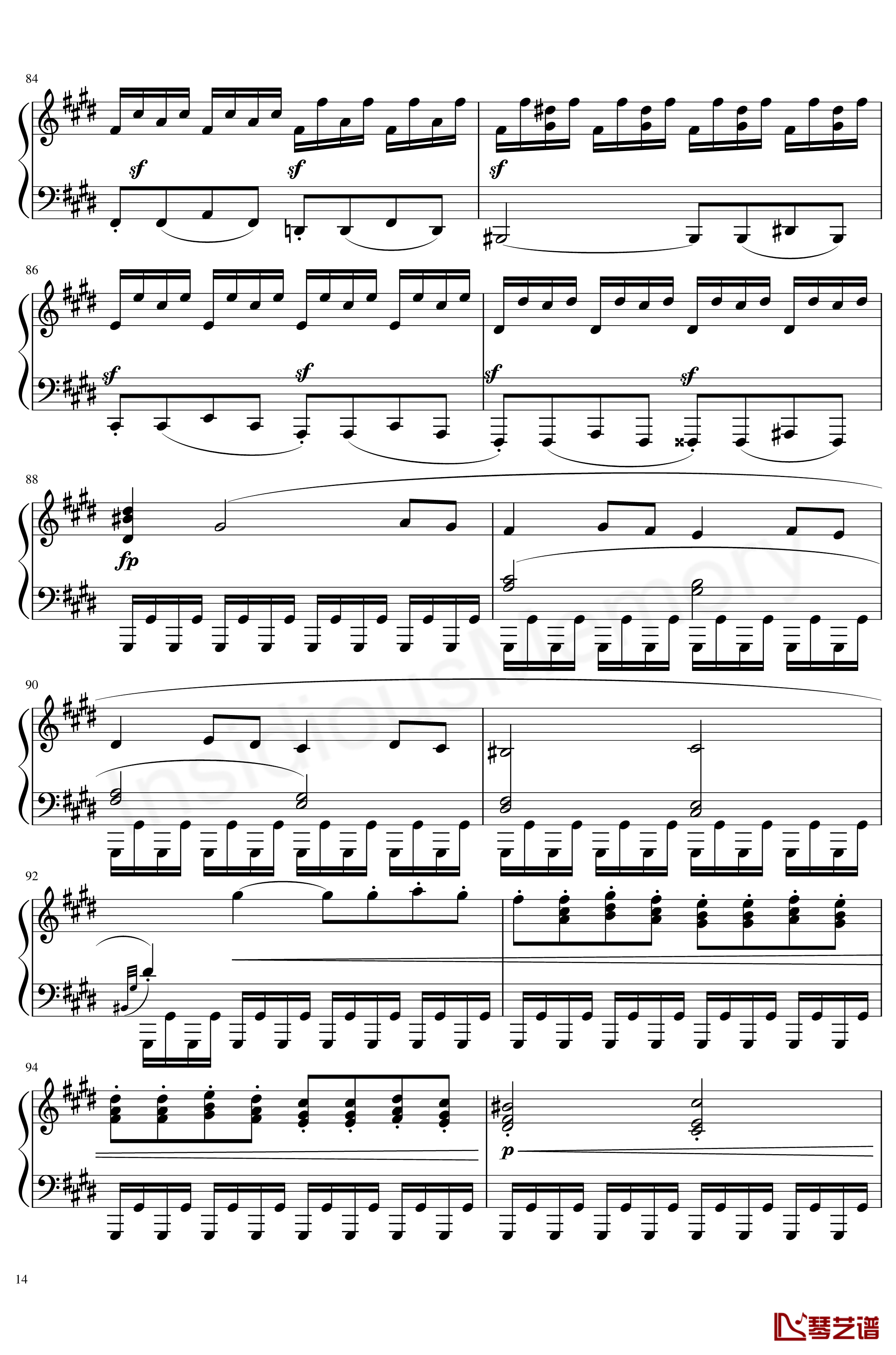 月光奏鸣曲钢琴谱-贝多芬-beethoven14