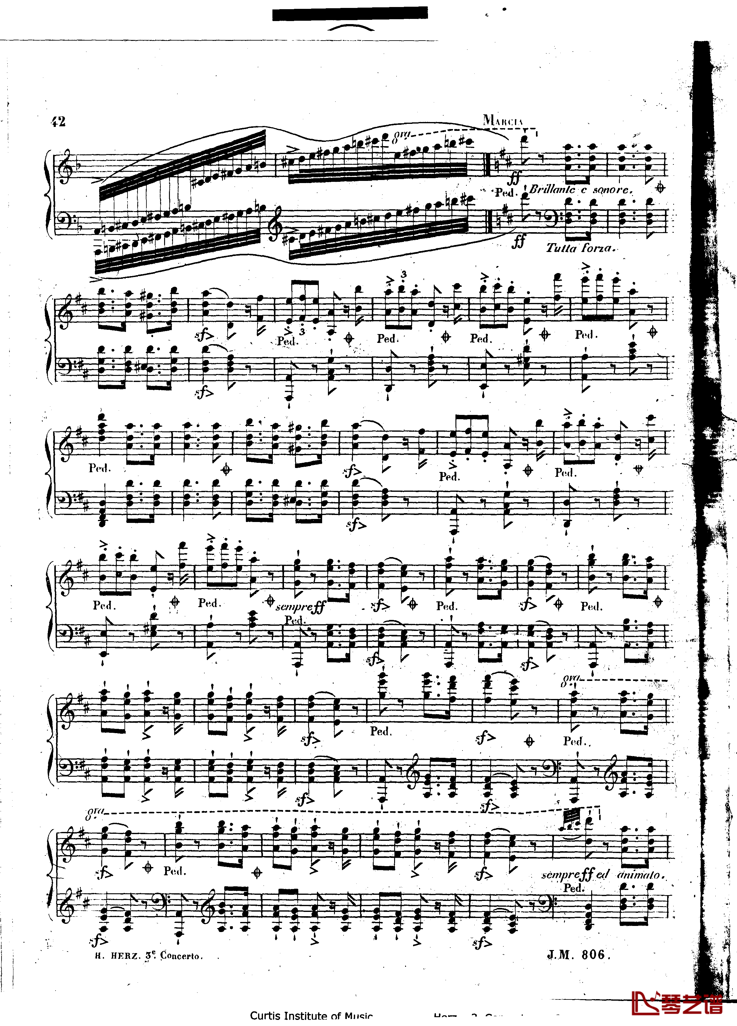 d小调第三钢琴协奏曲Op.87钢琴谱-赫尔兹42