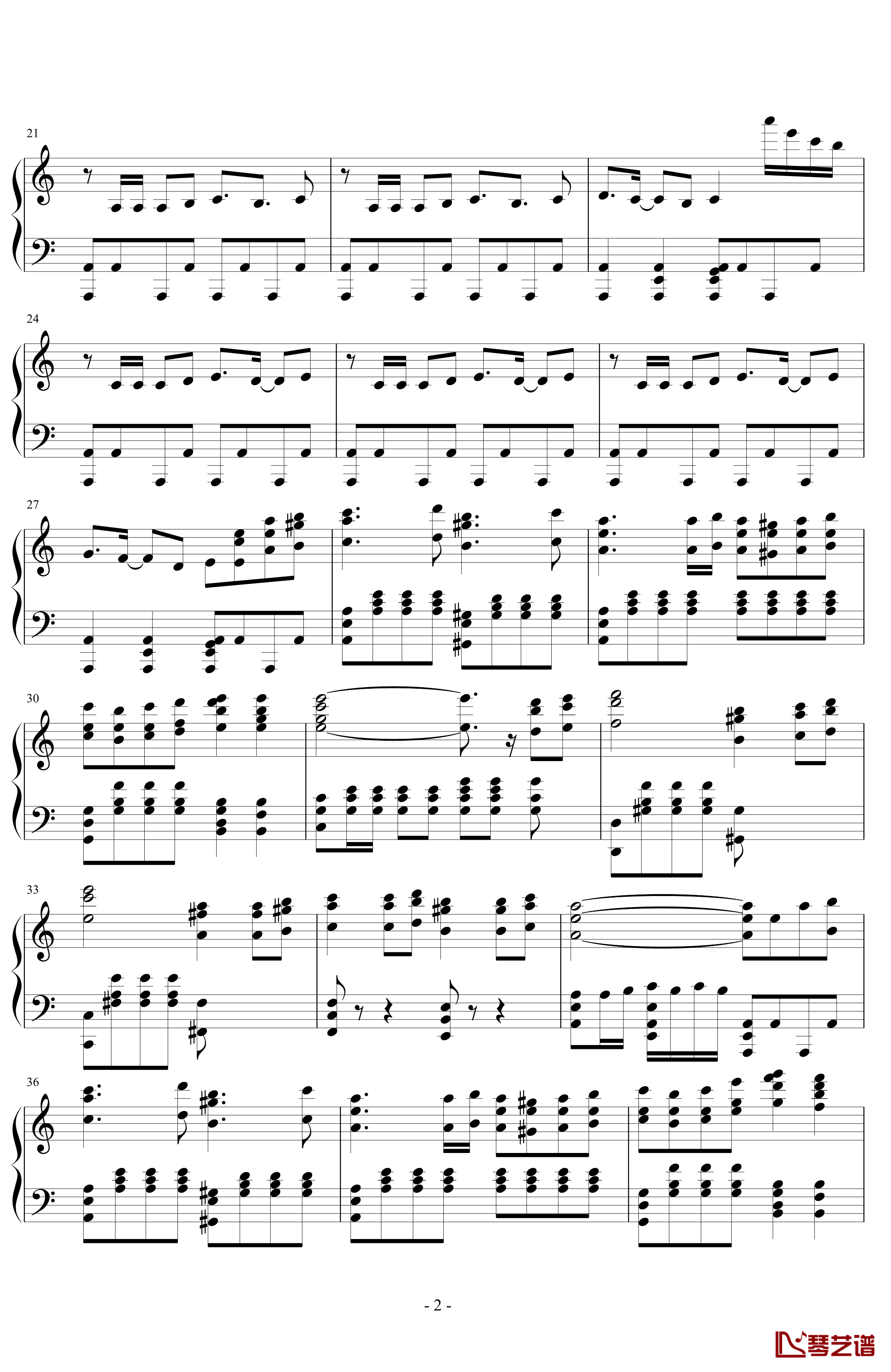 悲怆第三乐章钢琴谱-贝多芬2