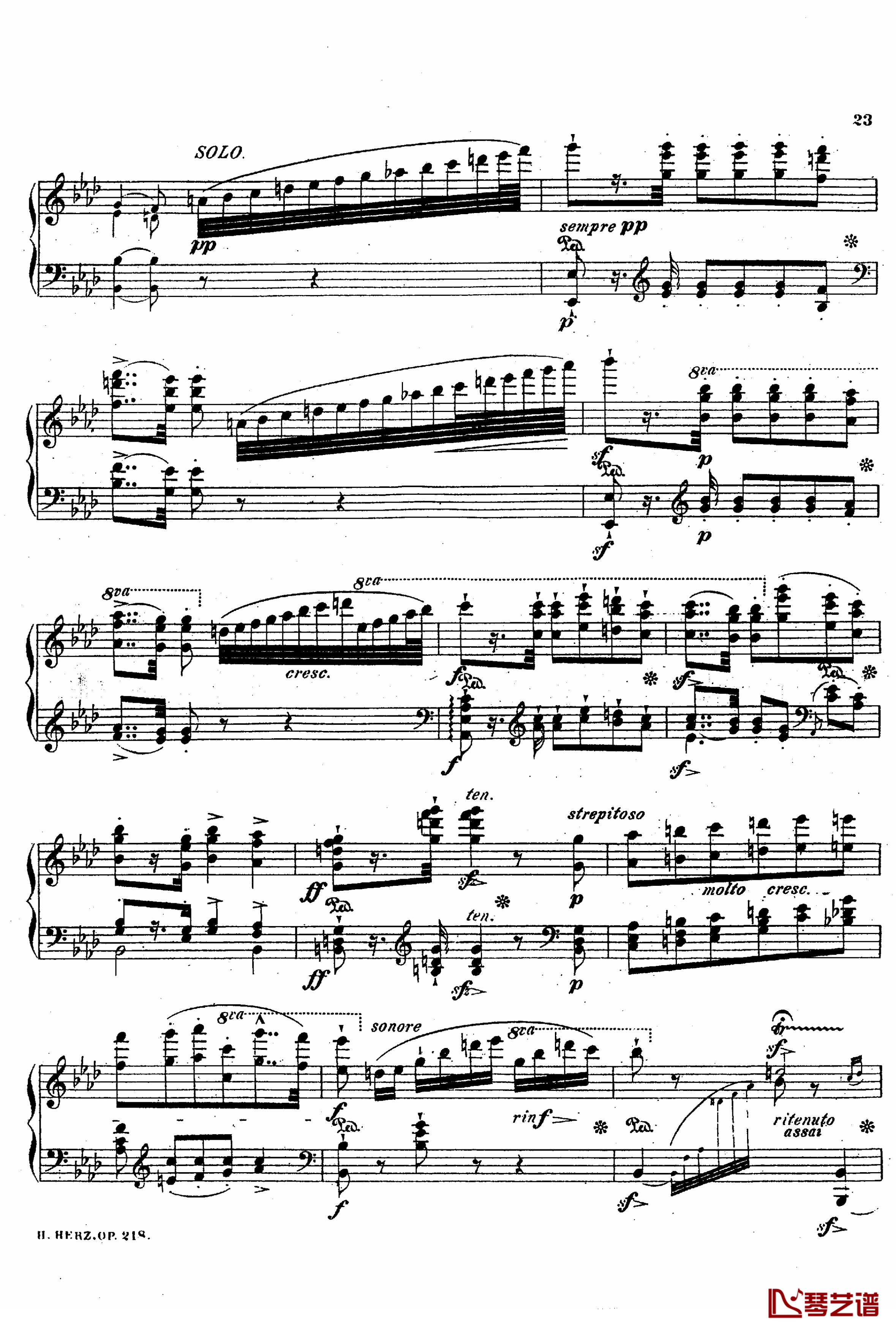 降A大调第八钢琴协奏曲Op.218钢琴谱-赫尔兹22