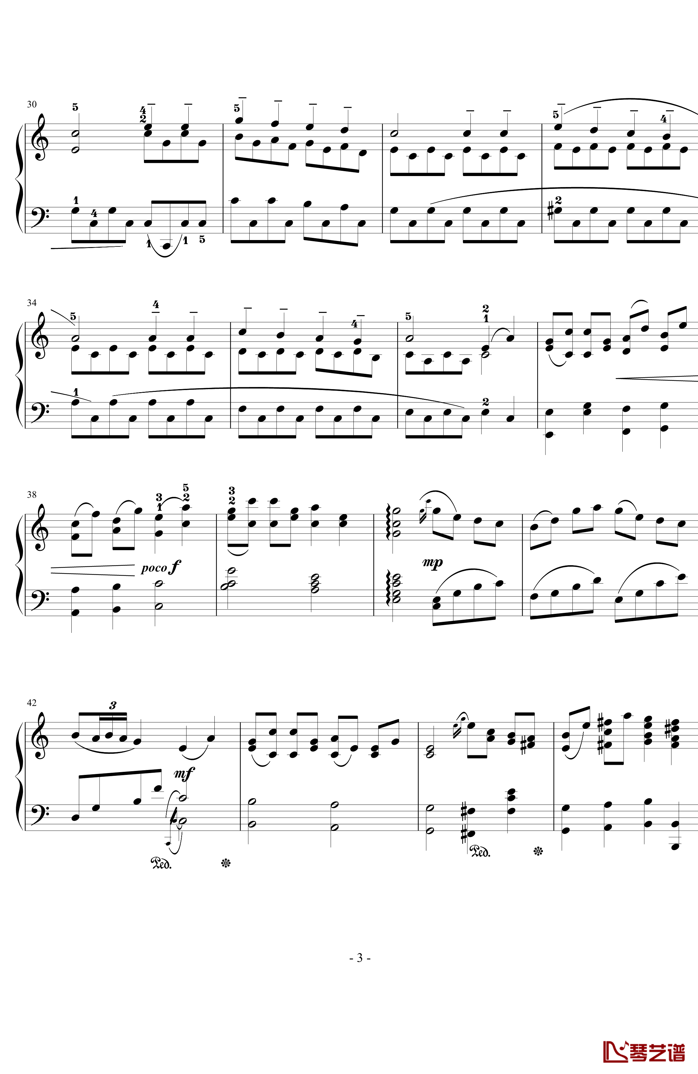 加沃特舞曲钢琴谱-Op.94  No.6-西贝柳斯3