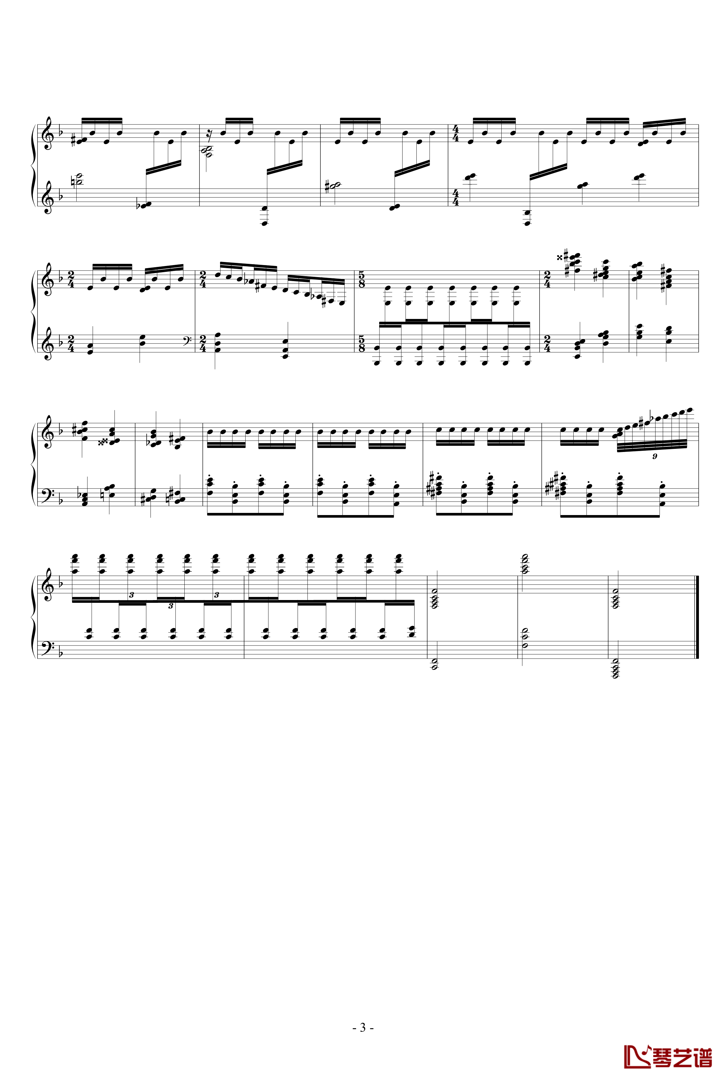 爆竹钢琴谱-冥想集-升c小调3