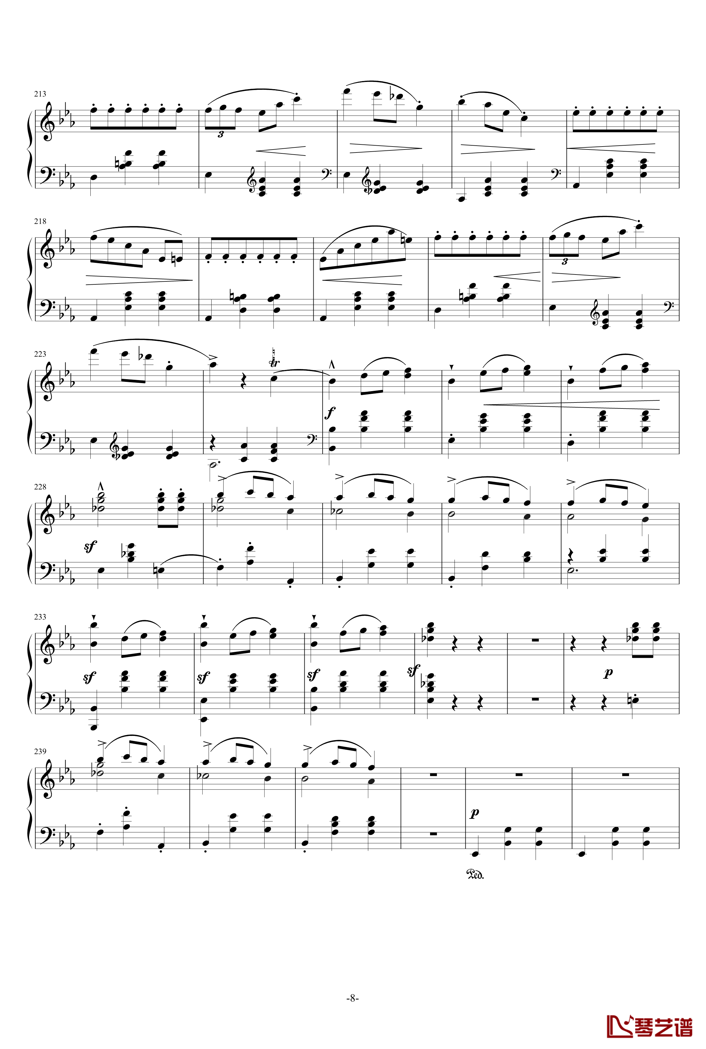 降E大调华丽大圆舞曲Op.18钢琴谱-肖邦-chopin8