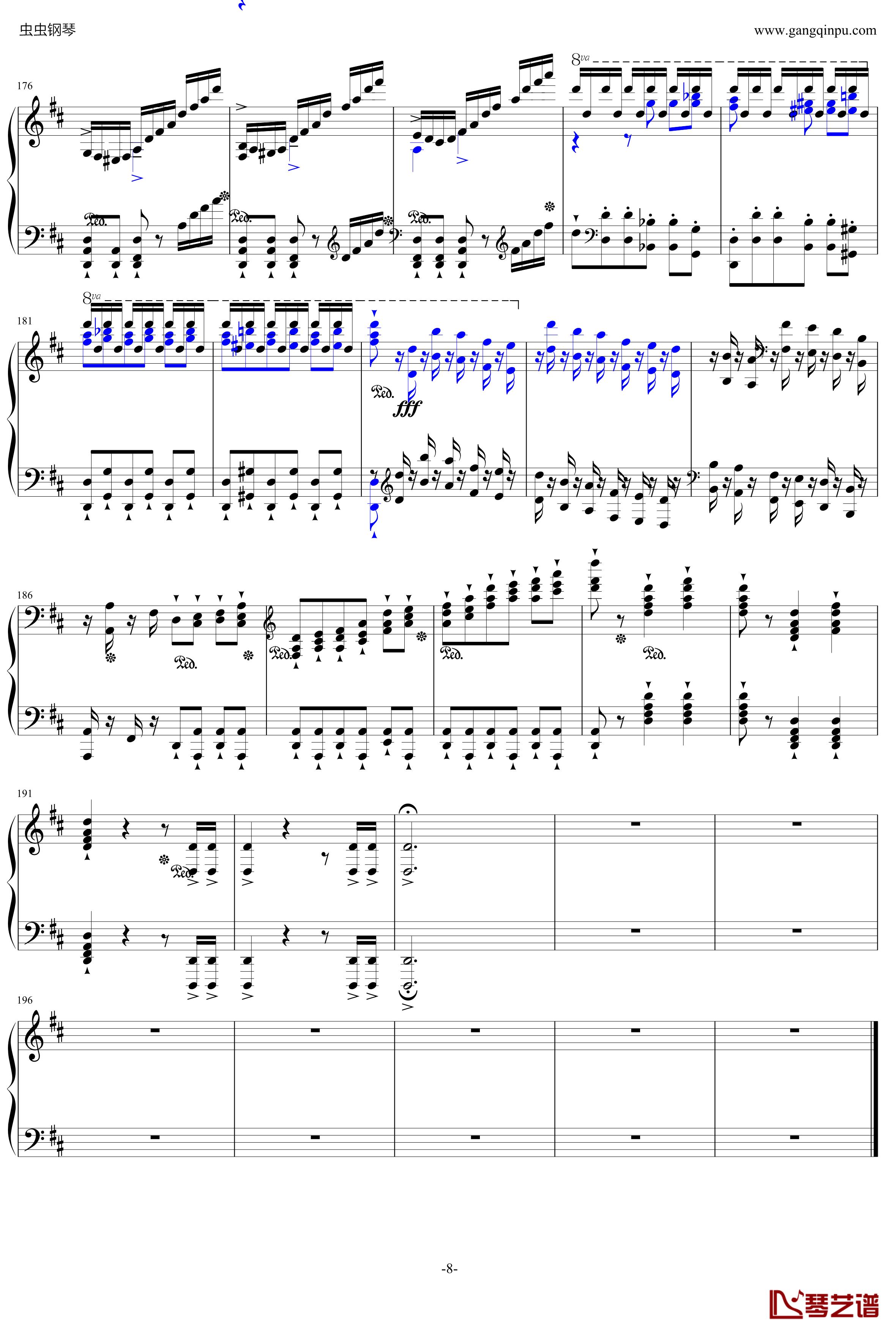 贝里尼清教徒引子和波兰舞曲S.391钢琴谱-李斯特8