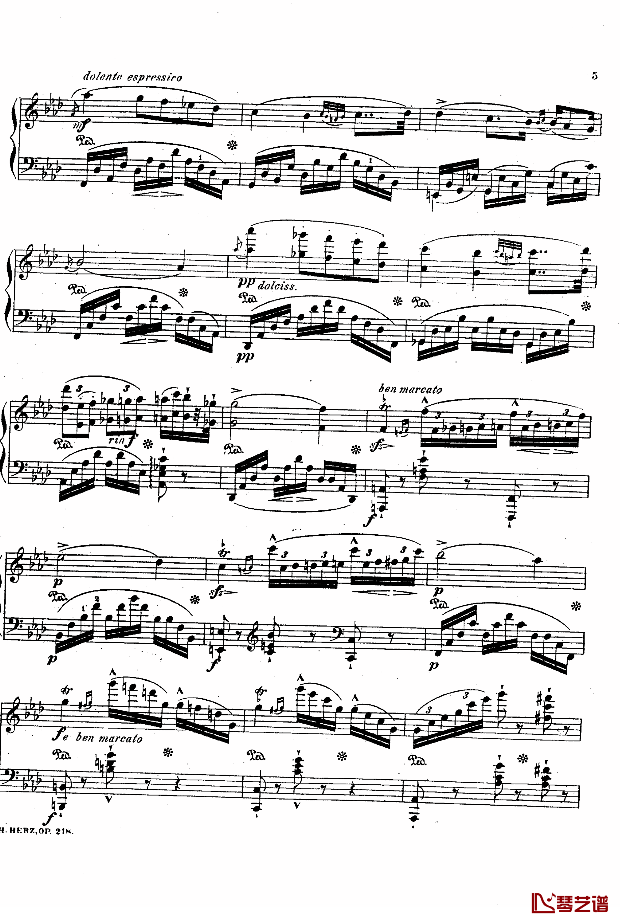 降A大调第八钢琴协奏曲Op.218钢琴谱-赫尔兹4