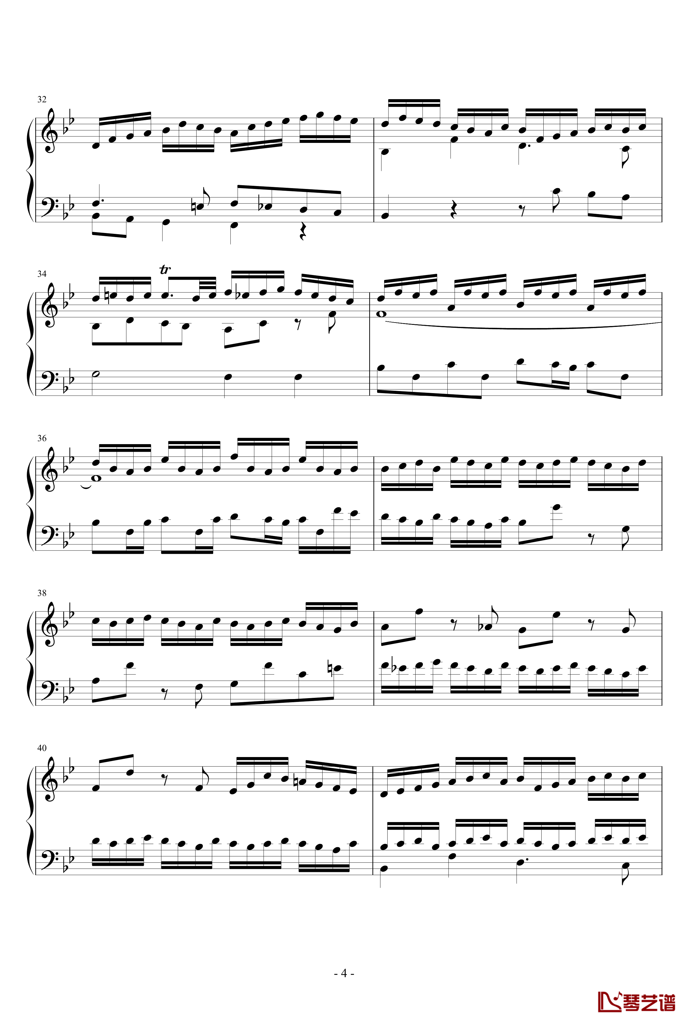 G小调赋格钢琴谱-J.S.巴赫4