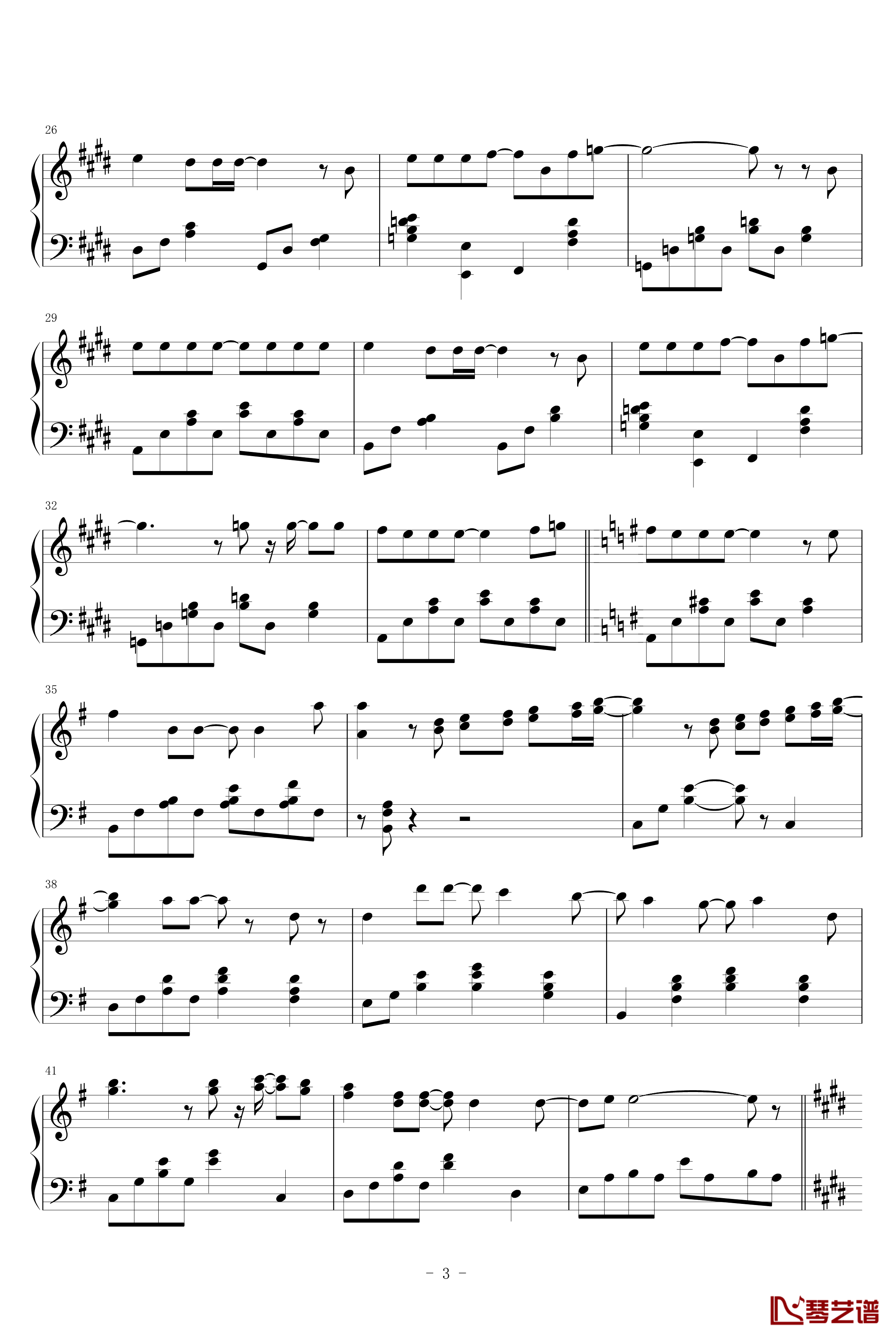 MONOCHROME钢琴谱-滨崎步3