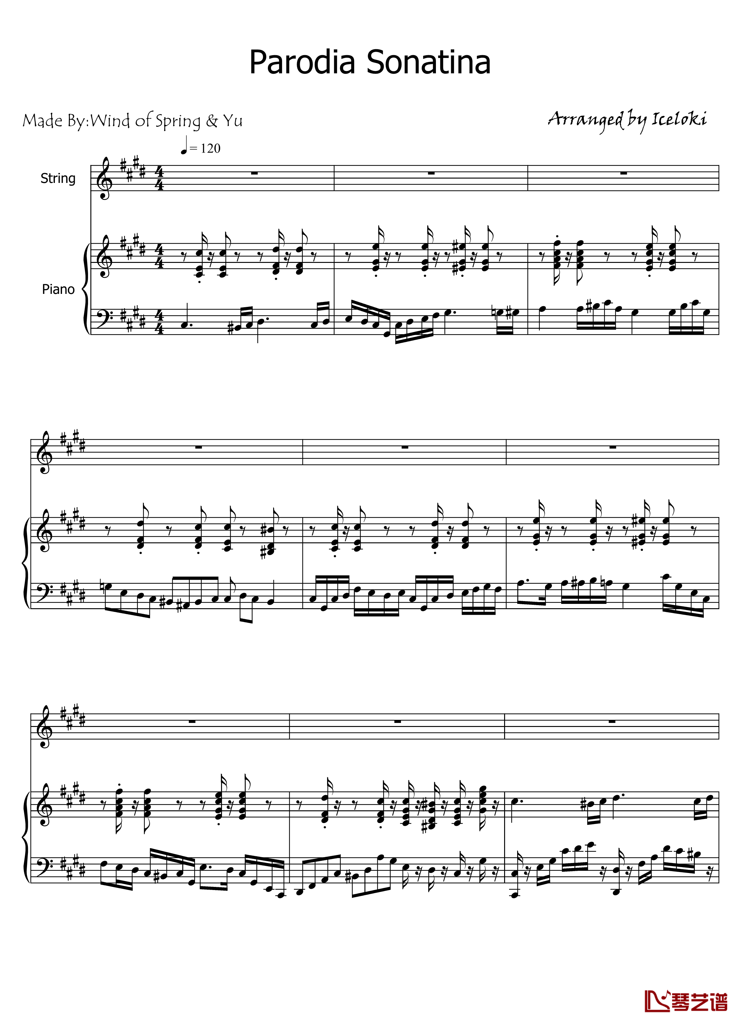 Parodia Sonatina钢琴谱-Deemo1