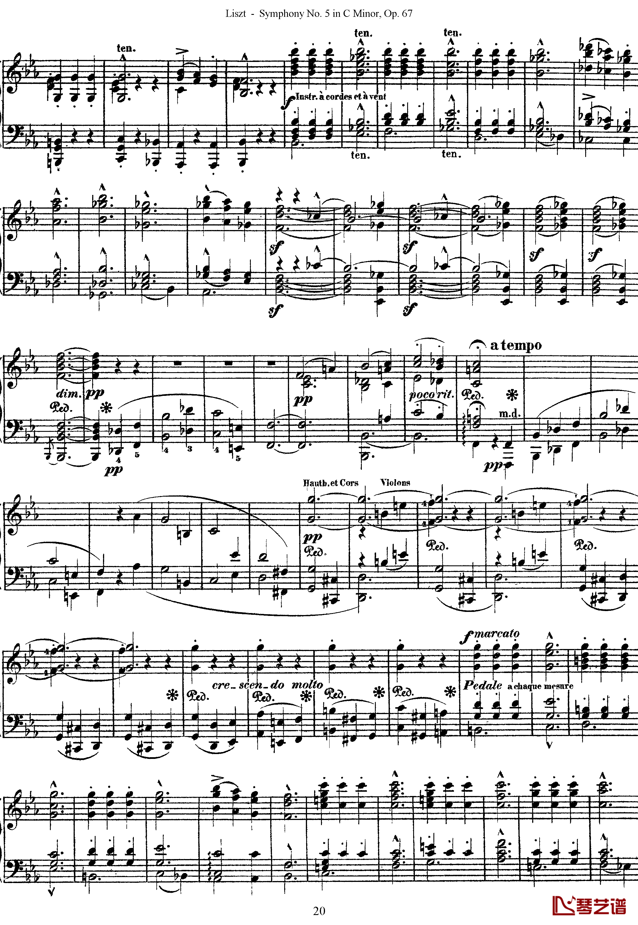 第五交响乐的钢琴曲钢琴谱-李斯特-李斯特改编自贝多芬20
