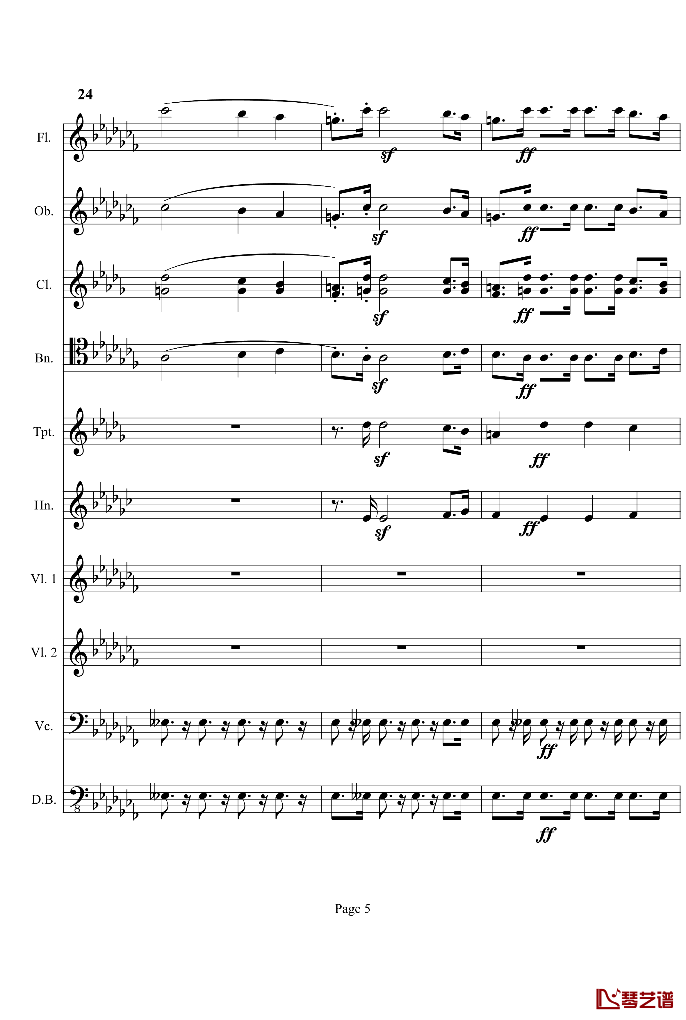 奏鸣曲之交响钢琴谱-第12首-Ⅲ-贝多芬-beethoven5