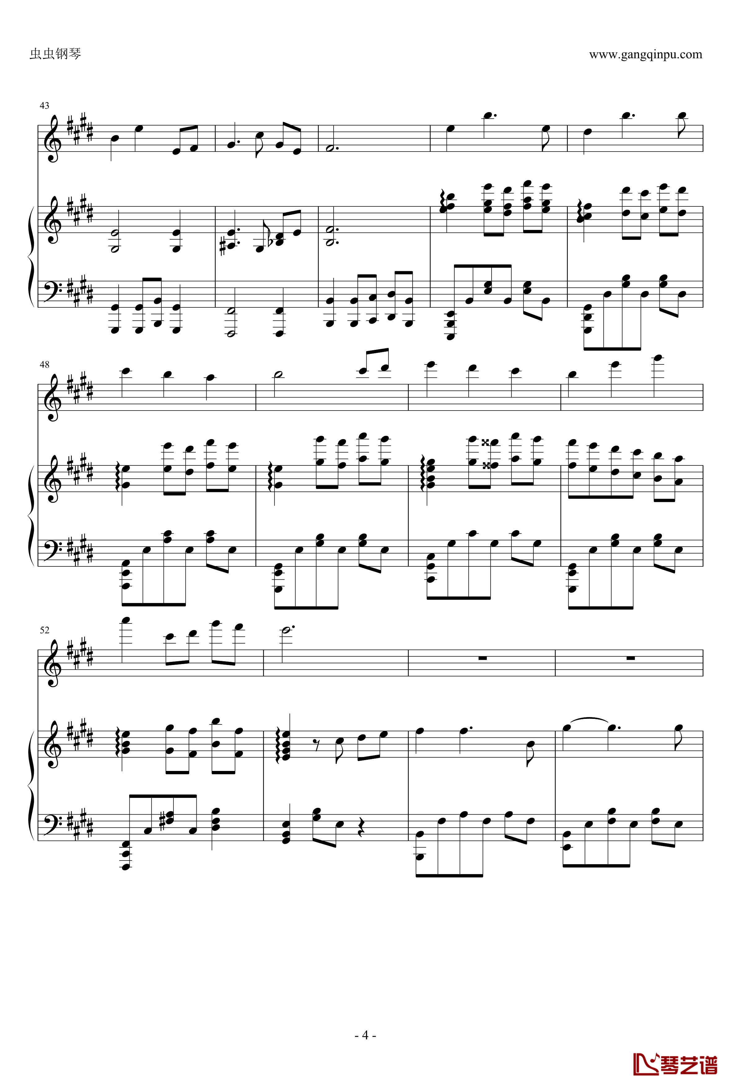 千寻的圆舞曲钢琴谱-钢琴+小提琴版-千与千寻4