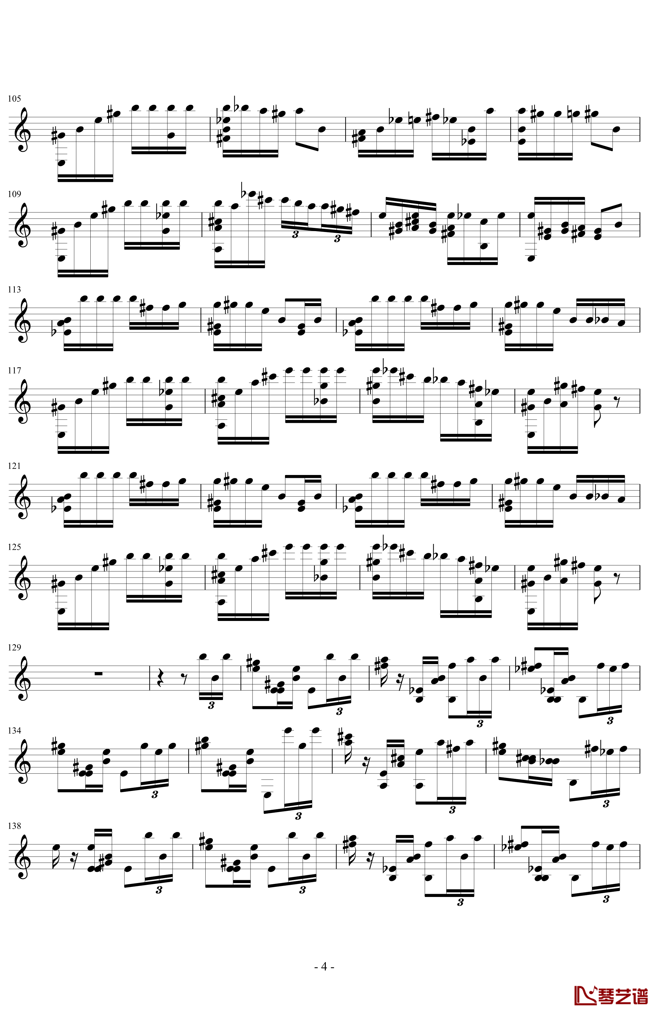 魔笛主题变奏曲钢琴谱-单手-索尔4