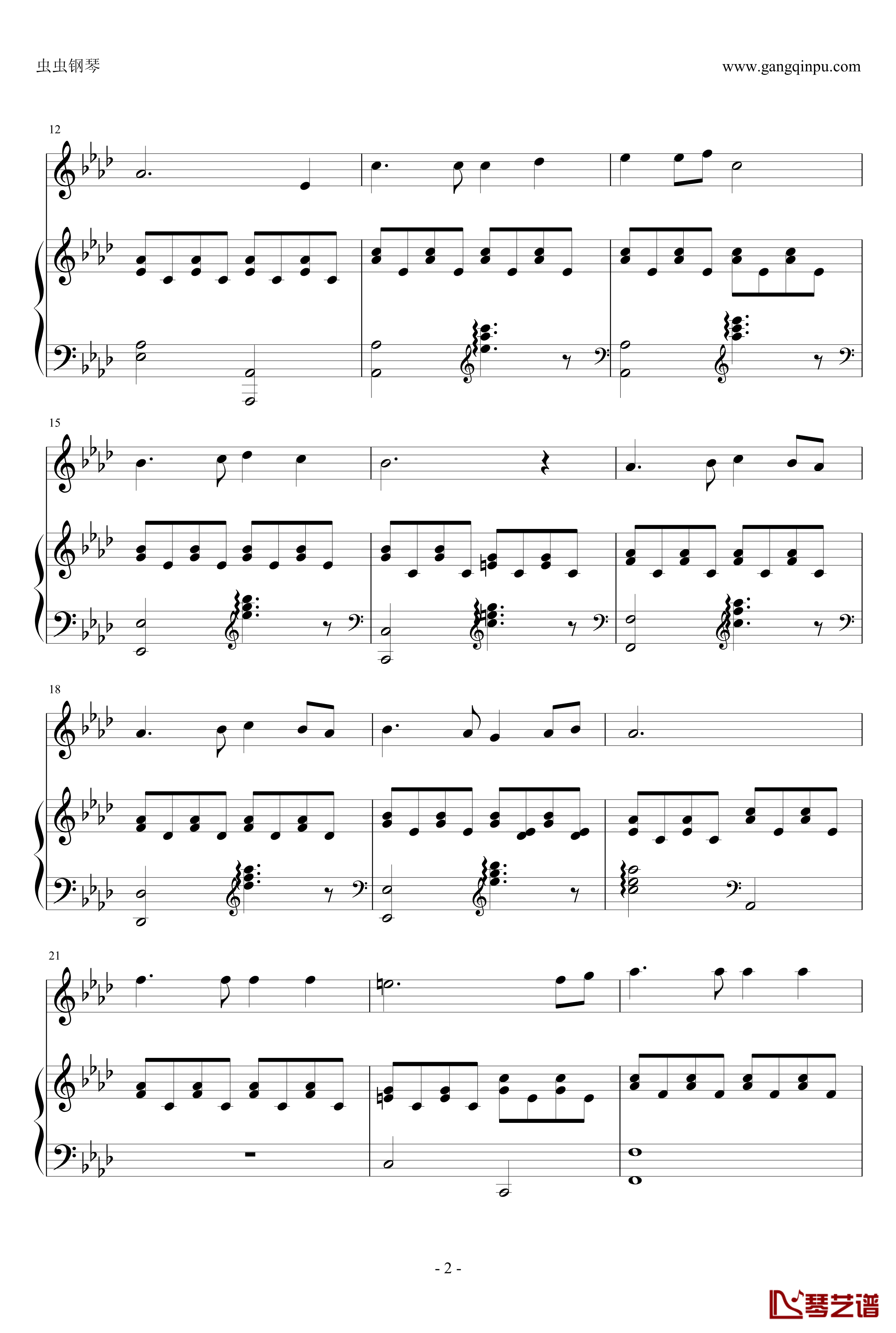 旋律钢琴谱-丁晓峰-有两个试听2