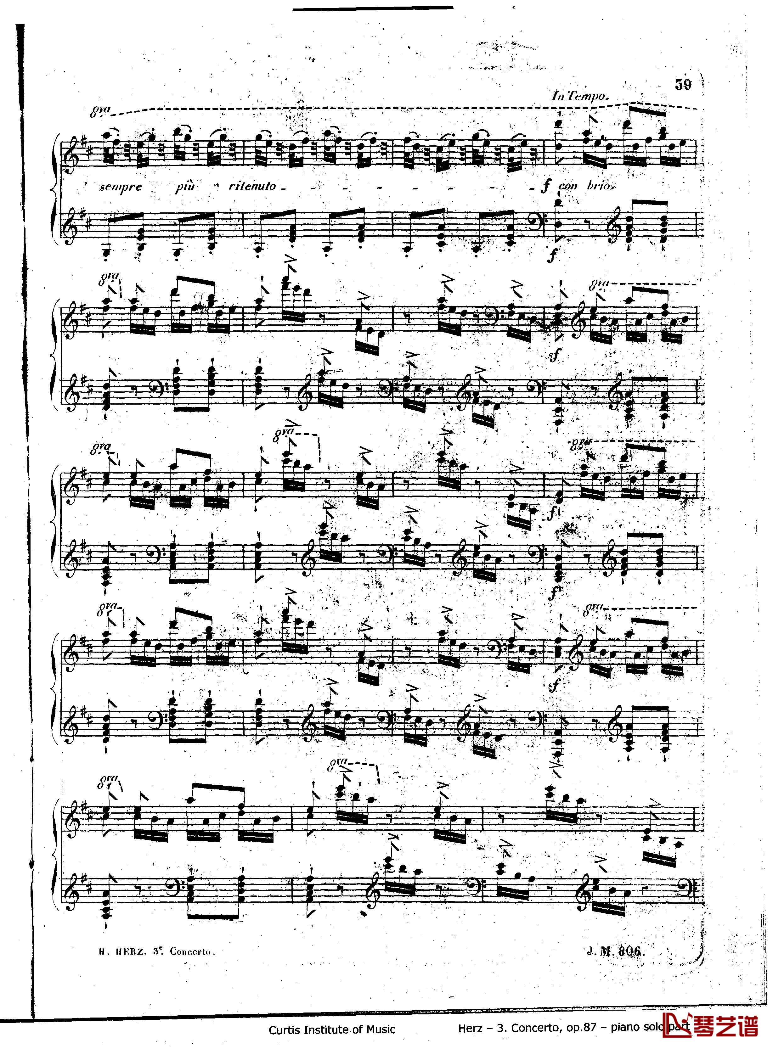 d小调第三钢琴协奏曲Op.87钢琴谱-赫尔兹39