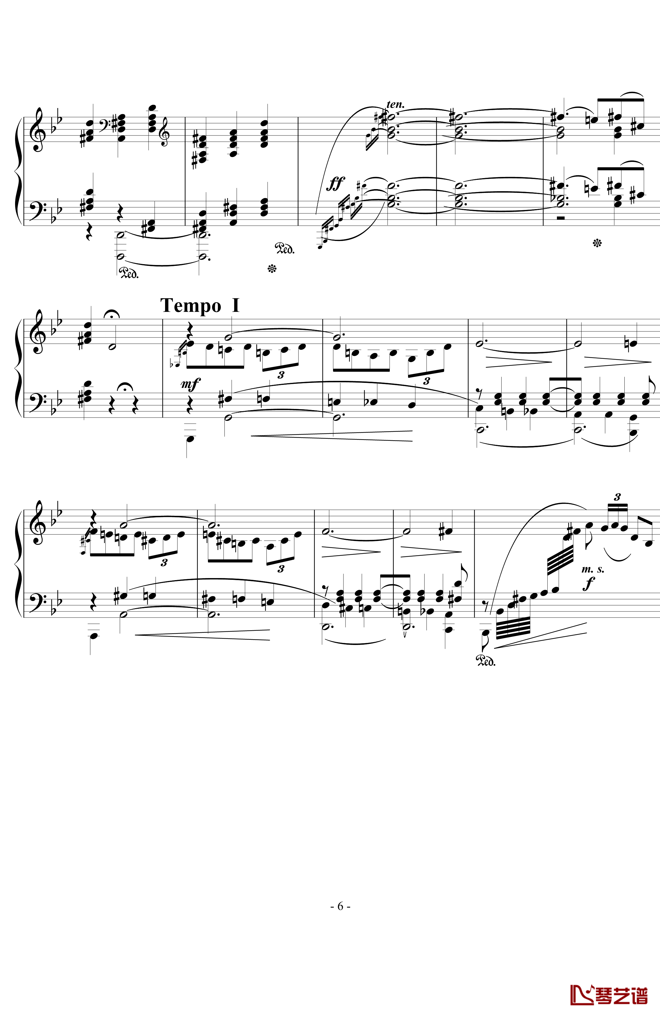 船歌钢琴谱-西贝柳斯Op.24  No.10-西贝柳斯6