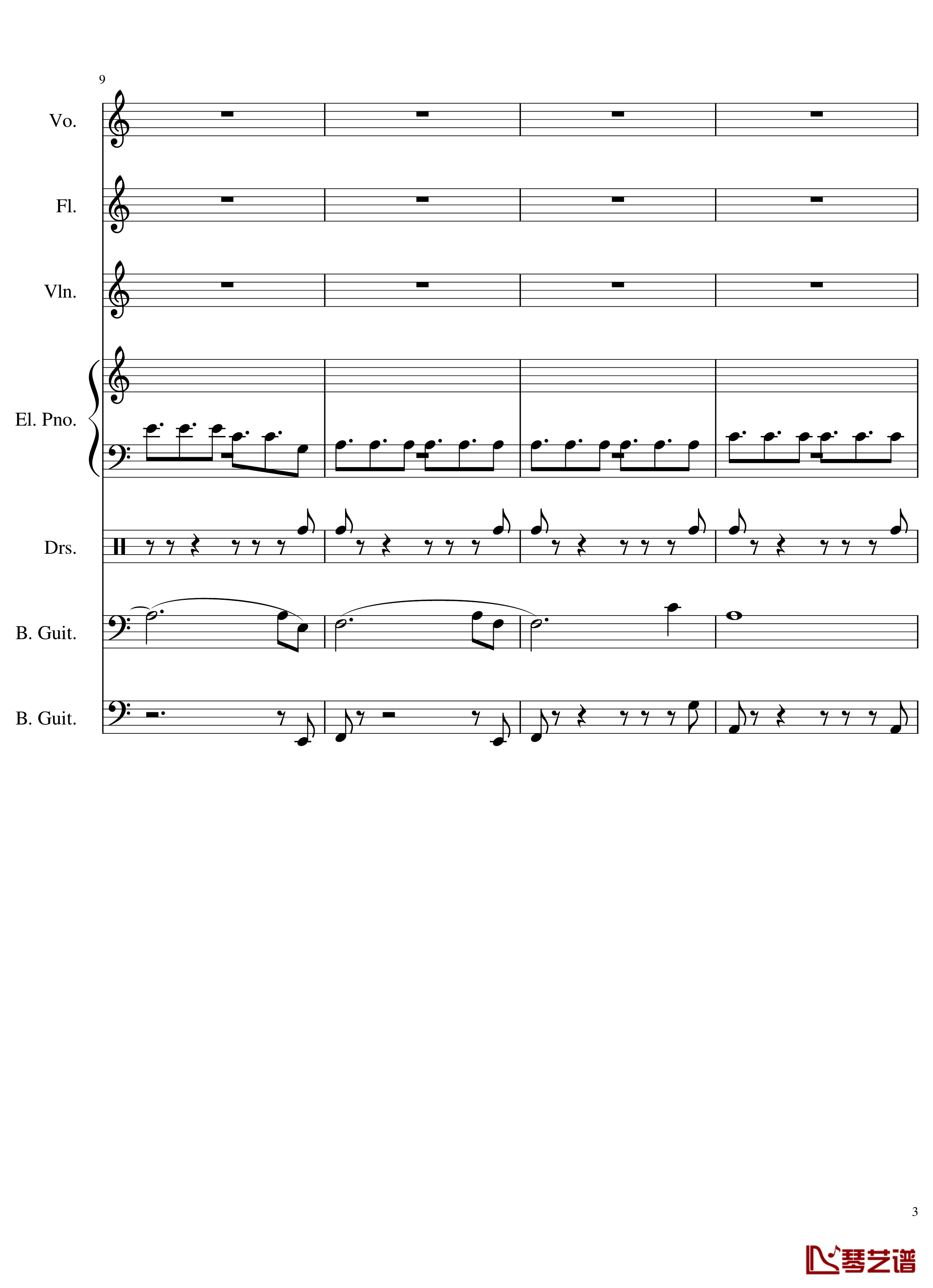Intro钢琴谱-The xx3