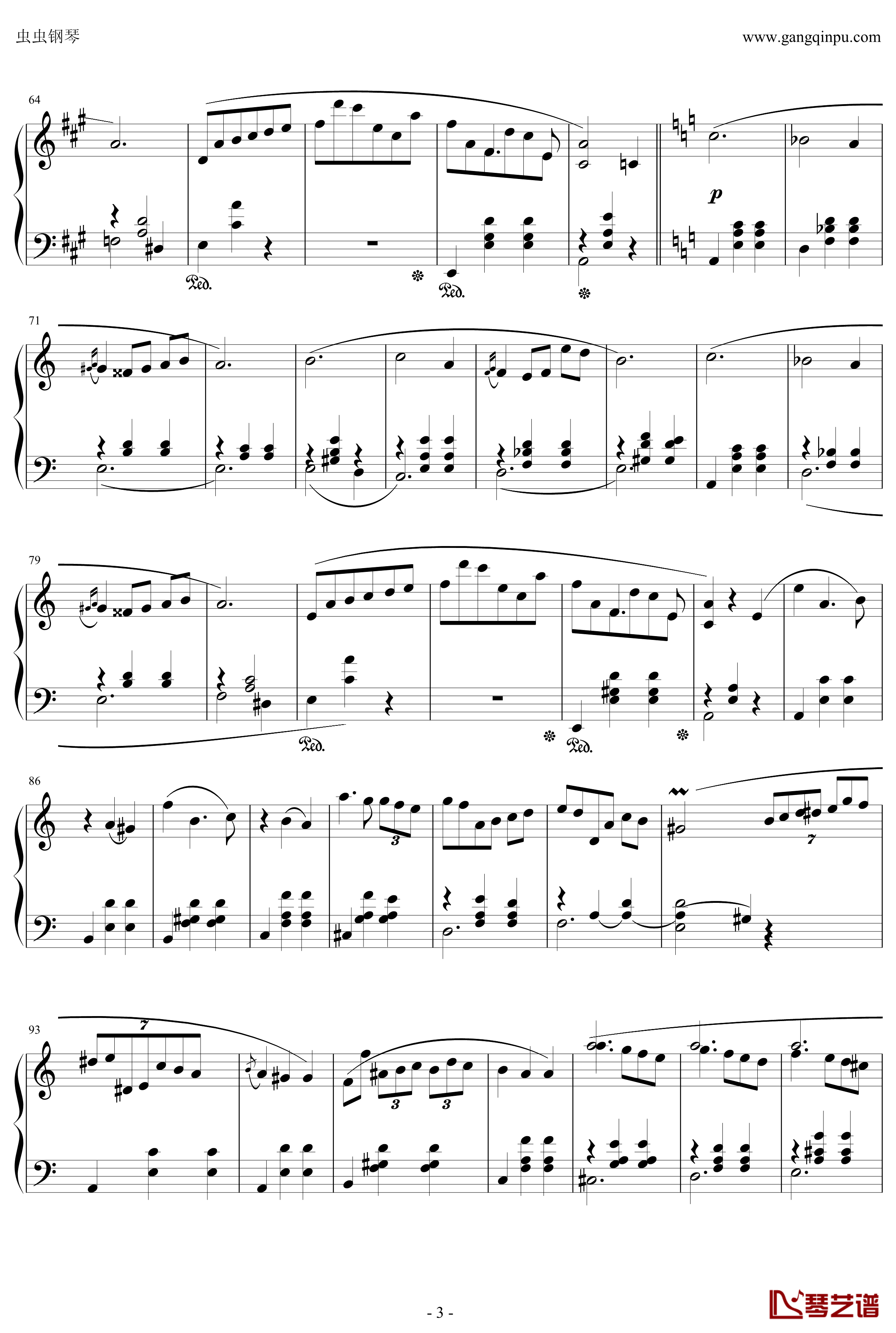 萧邦圆舞曲Op34No.2钢琴谱-肖邦-chopin3
