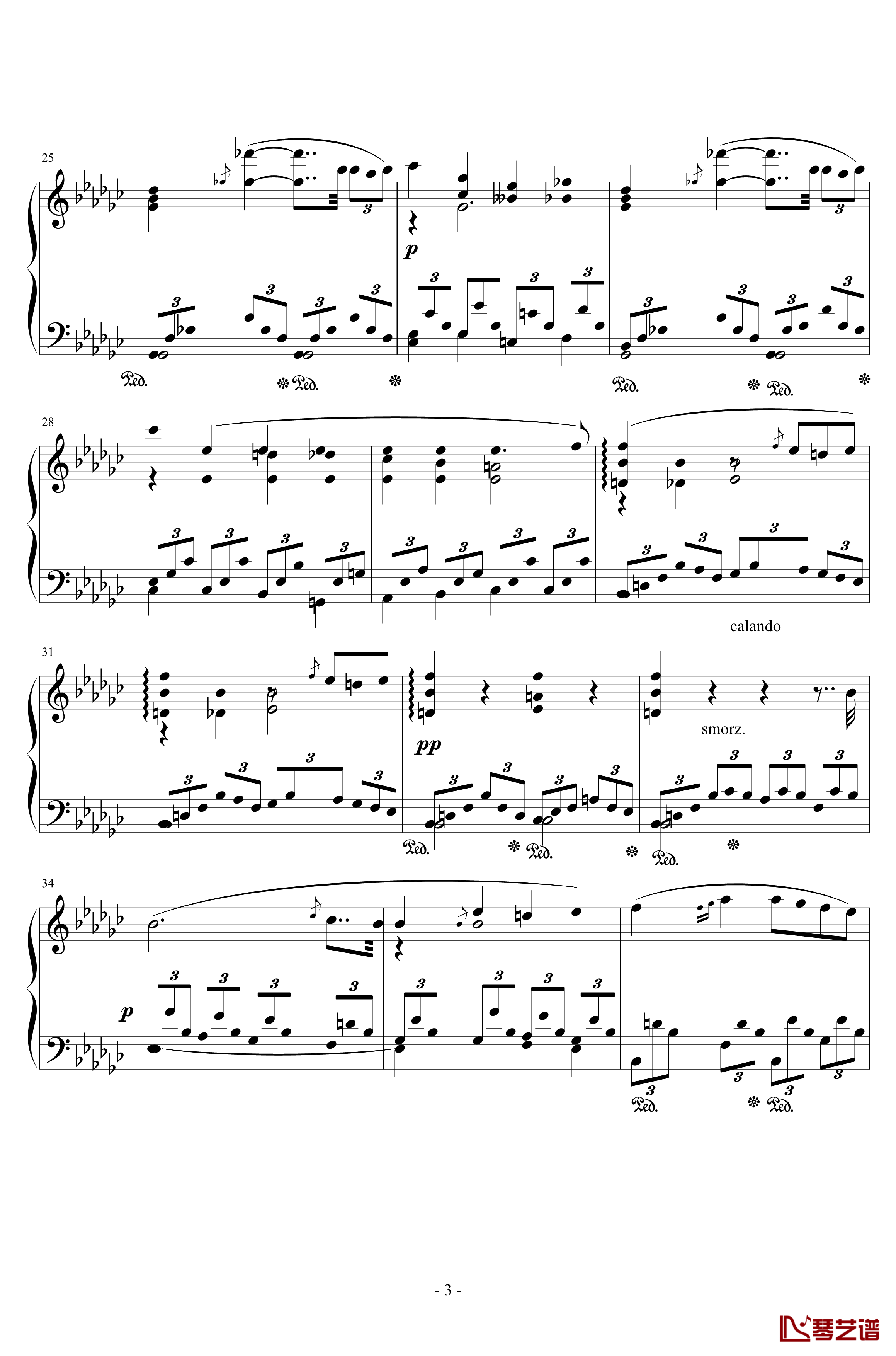 降e小调浪漫曲钢琴谱-Op.755  No.12-车尔尼-Czerny3