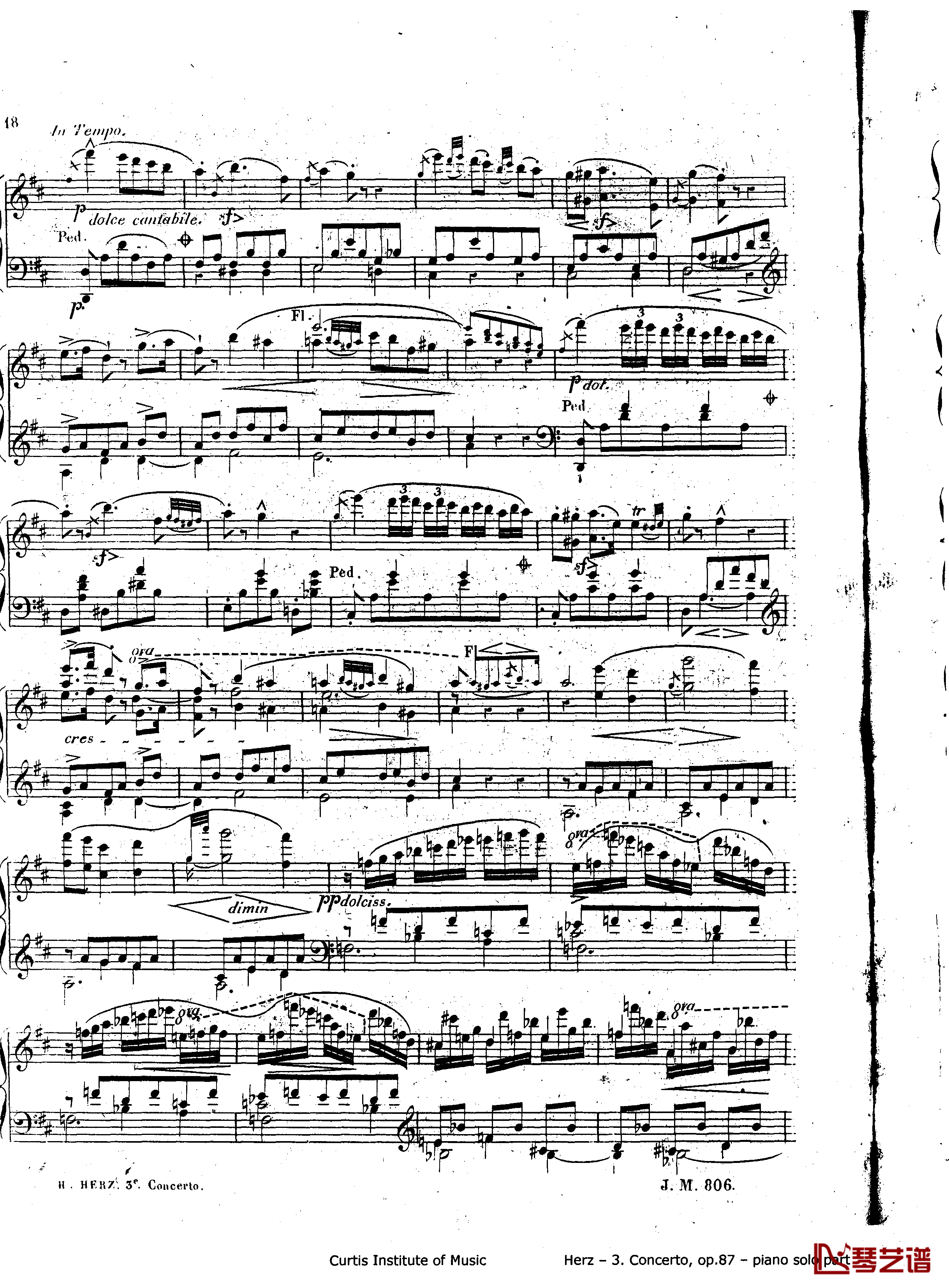 d小调第三钢琴协奏曲Op.87钢琴谱-赫尔兹18
