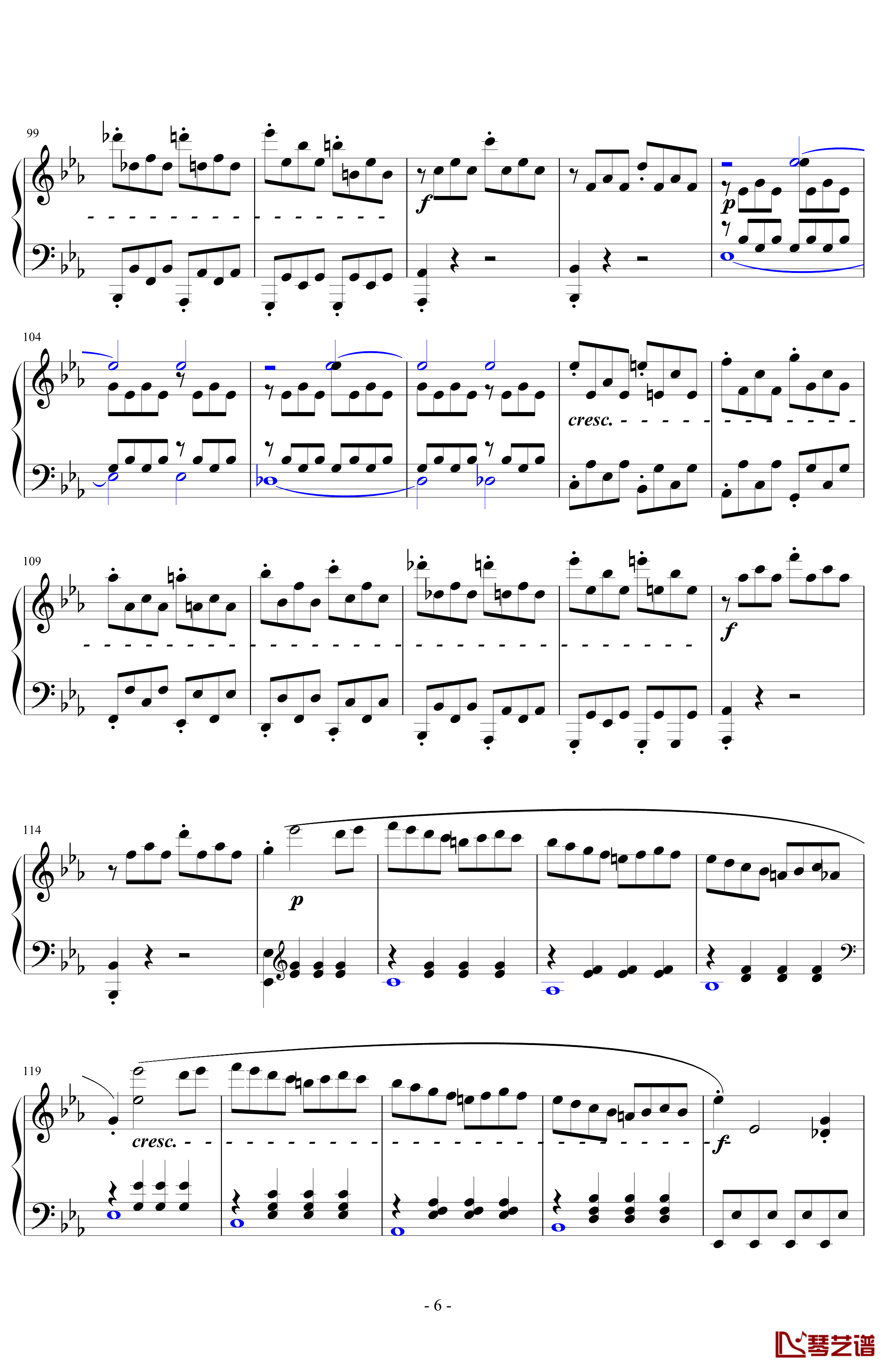 悲怆奏鸣曲第一乐章钢琴谱-贝多芬-beethoven6