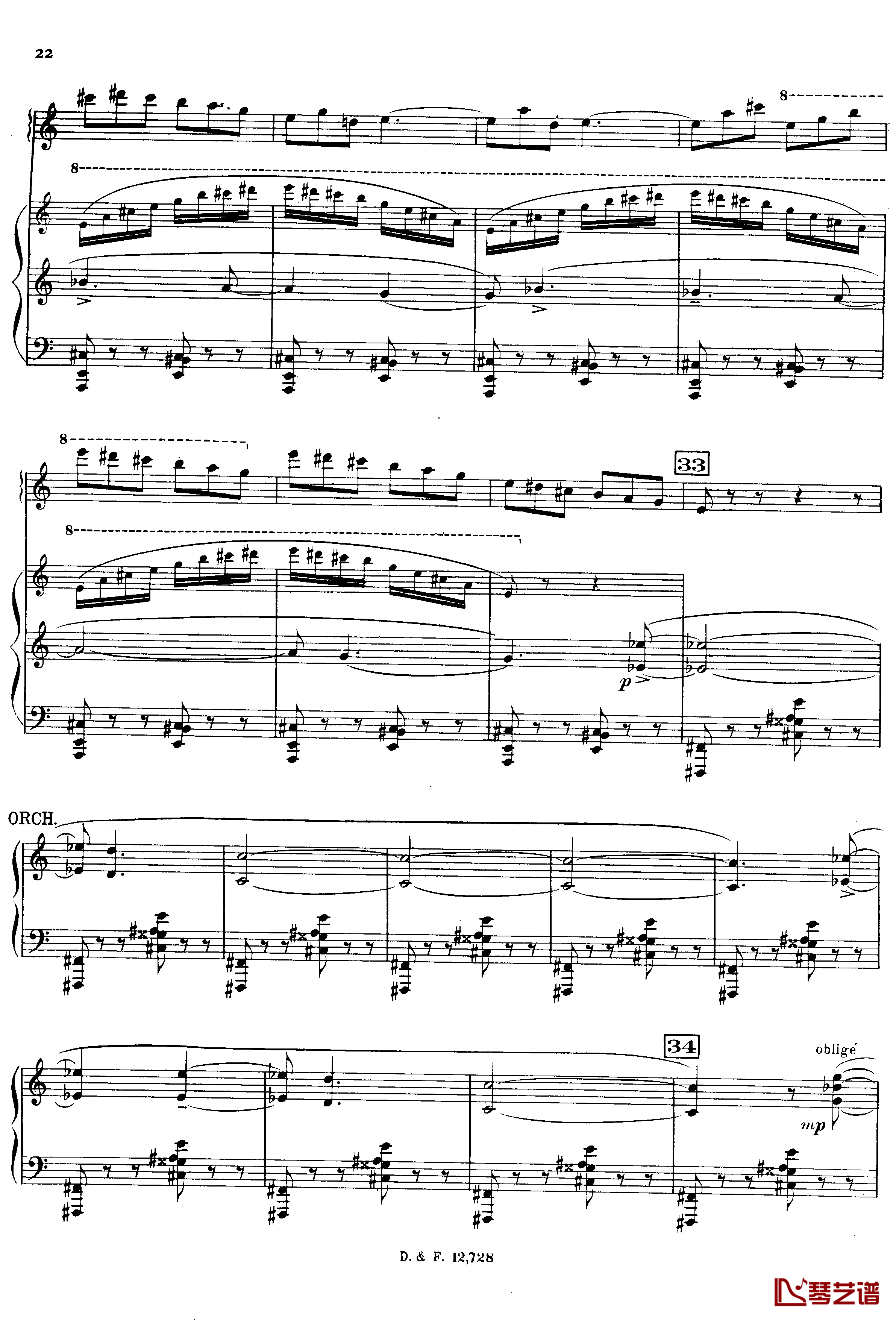 左手钢琴协奏曲钢琴谱-拉威尔-Ravel22