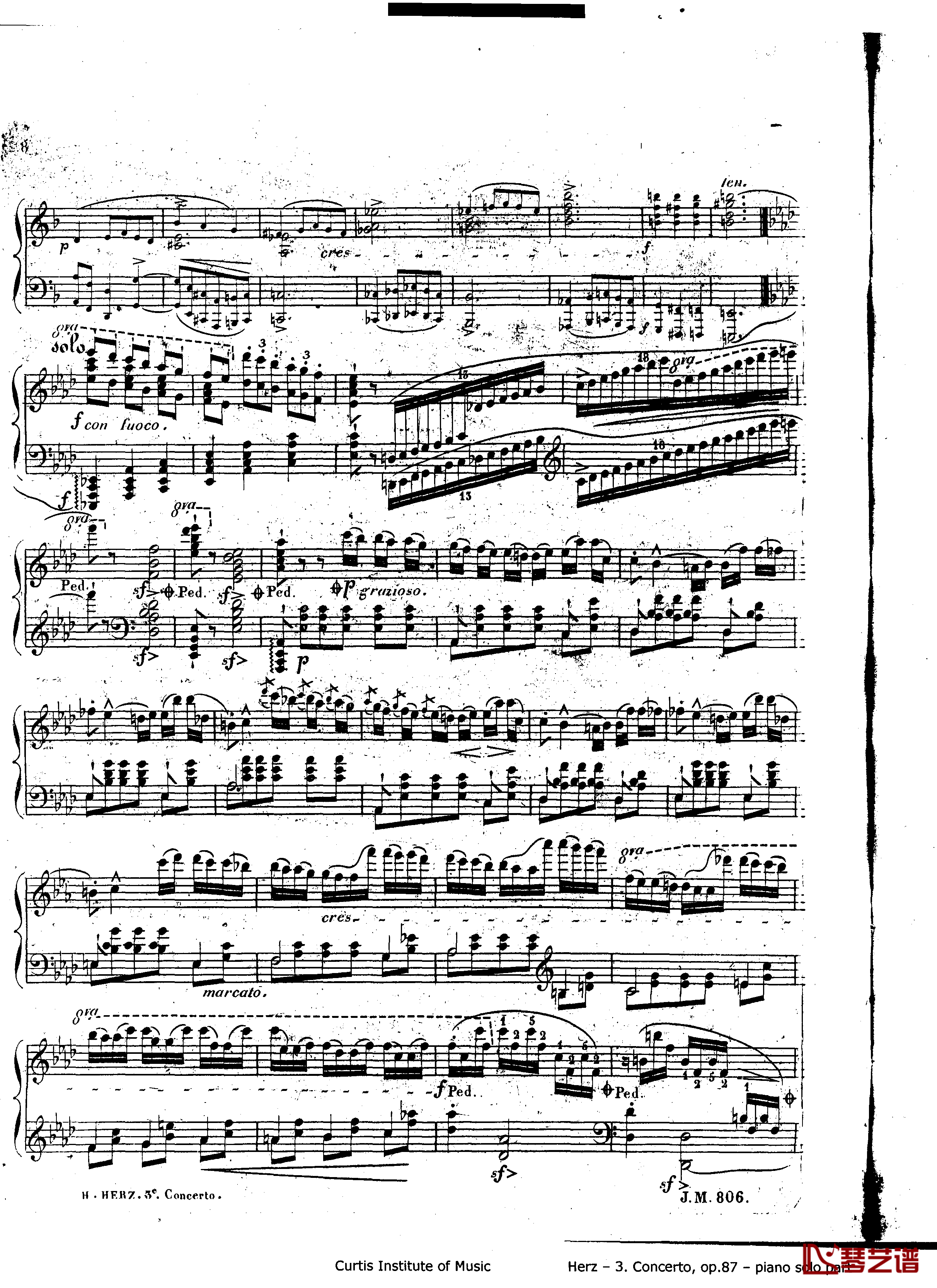 d小调第三钢琴协奏曲Op.87钢琴谱-赫尔兹8