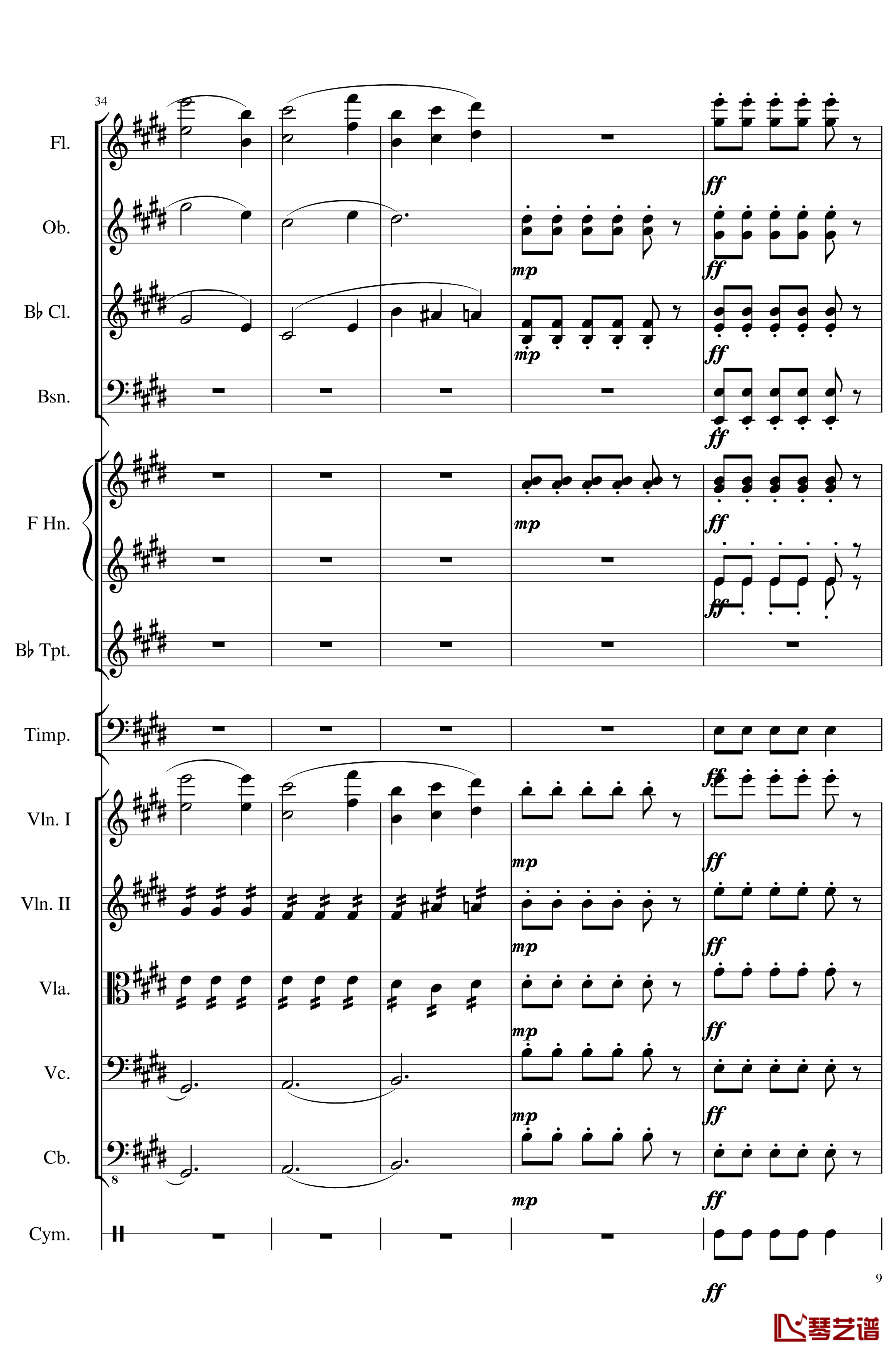 4 Contredanse for Chamber Orchestra, Op.120钢琴谱-No.3-一个球9