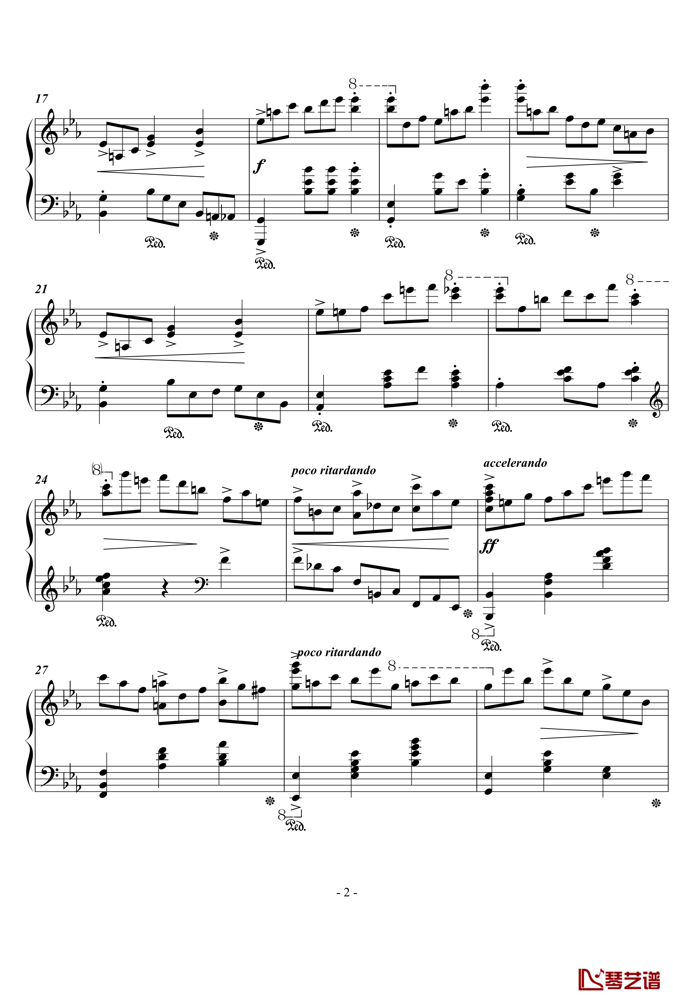 蓝色多瑙河钢琴谱-简化版-世界名曲2