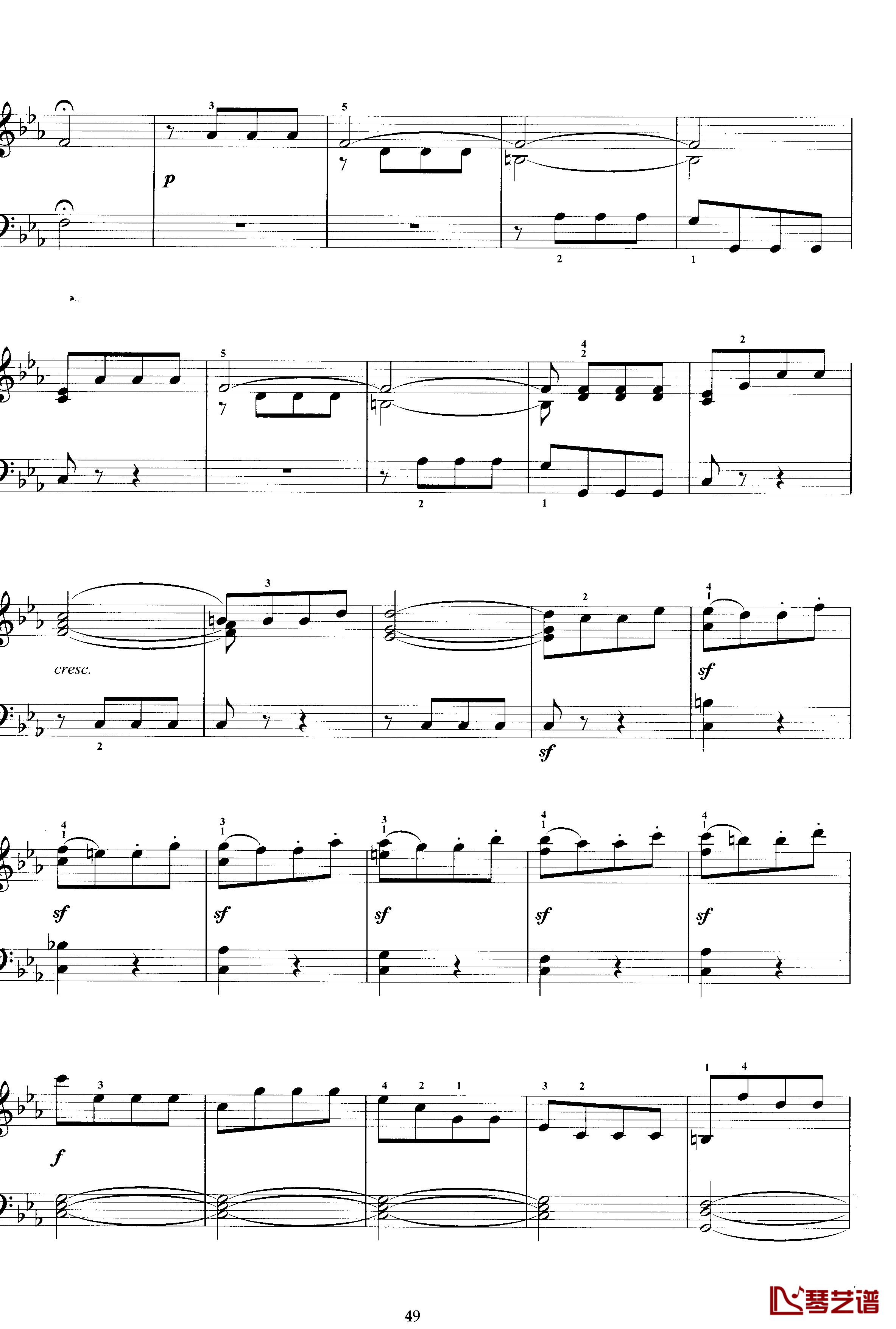 我也能弹贝多芬钢琴谱-简易改编-贝多芬-beethoven5