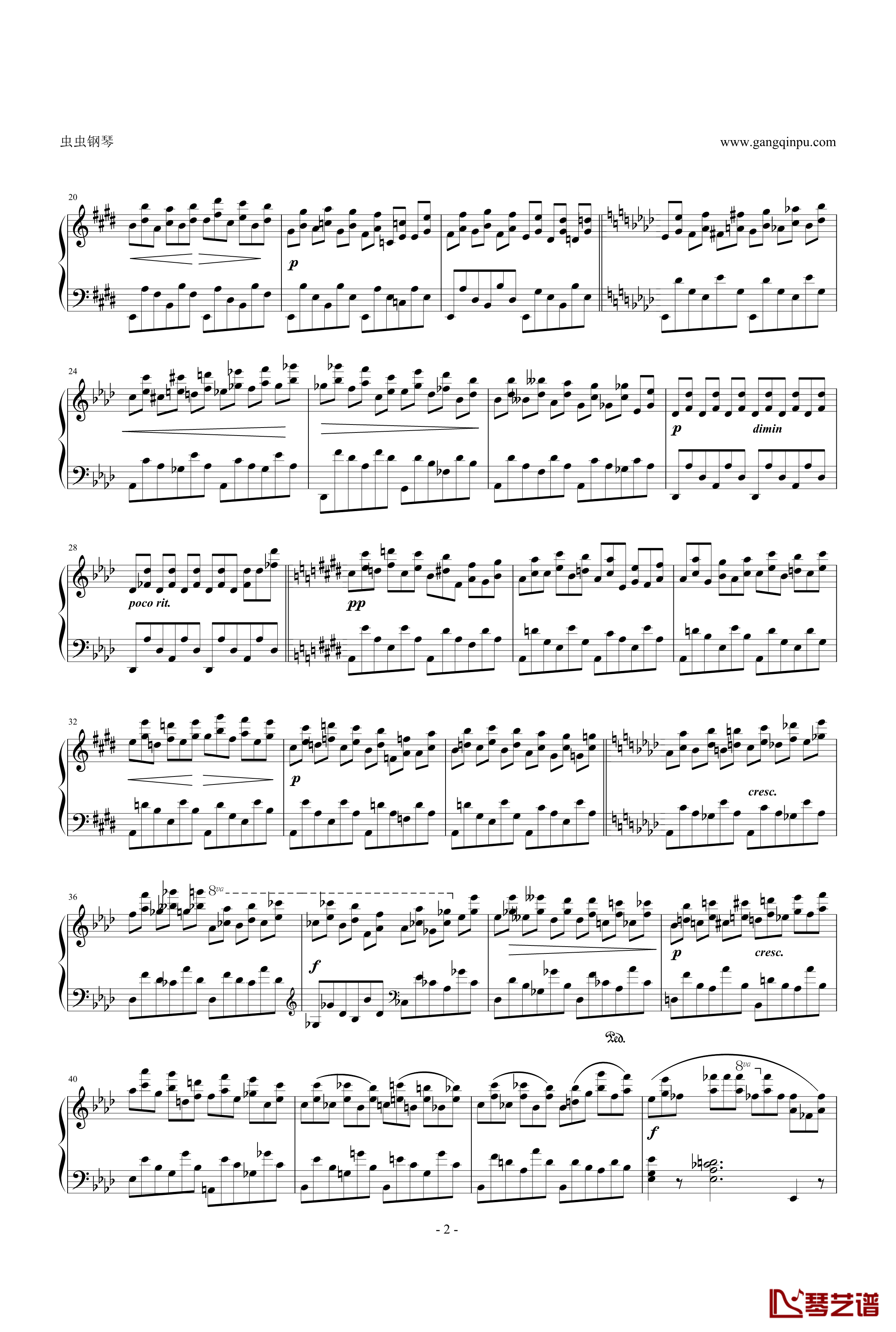 肖邦练习曲Etude OP.10 No.10钢琴谱-chopin2