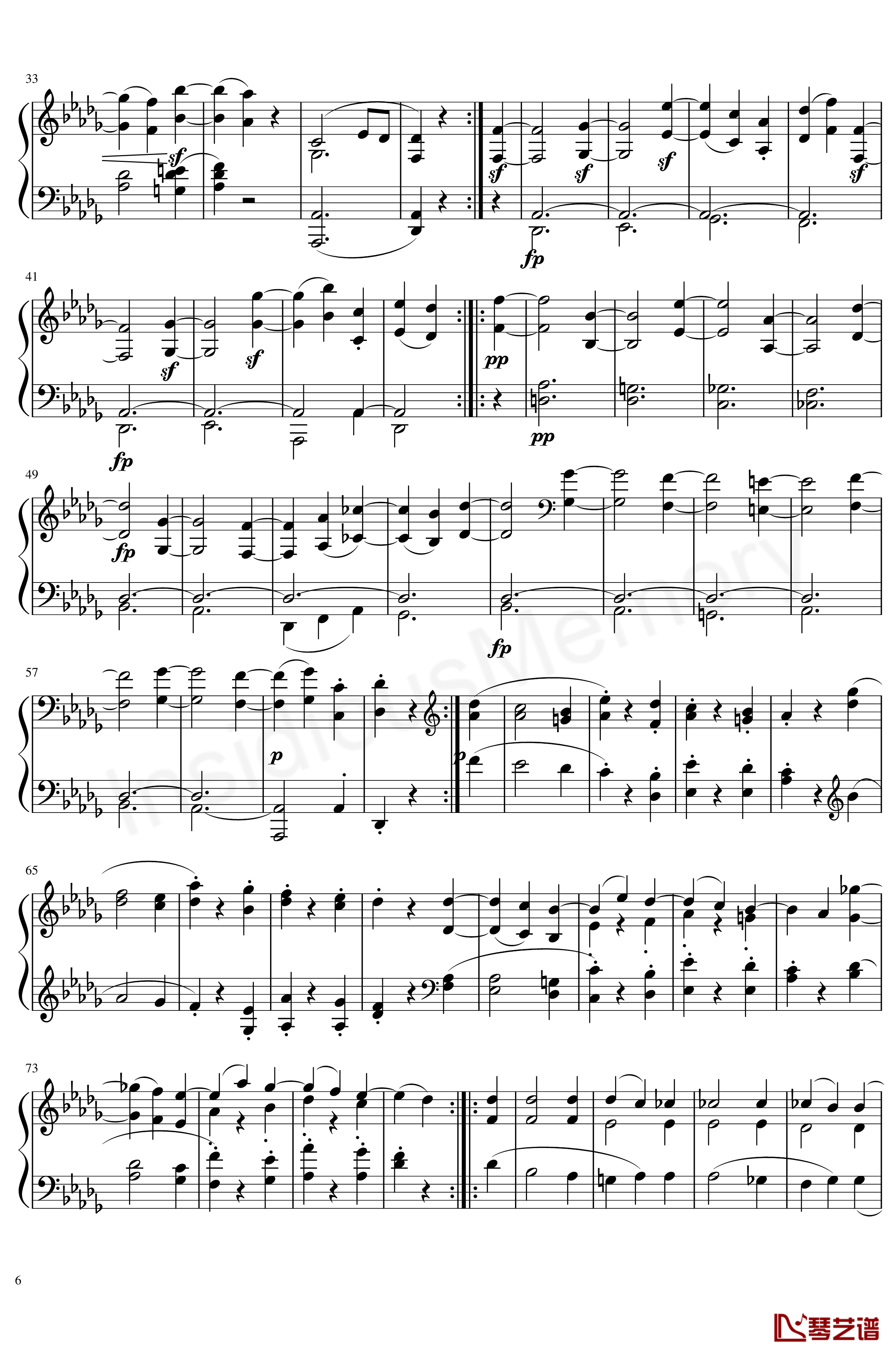 月光奏鸣曲钢琴谱-贝多芬-beethoven6