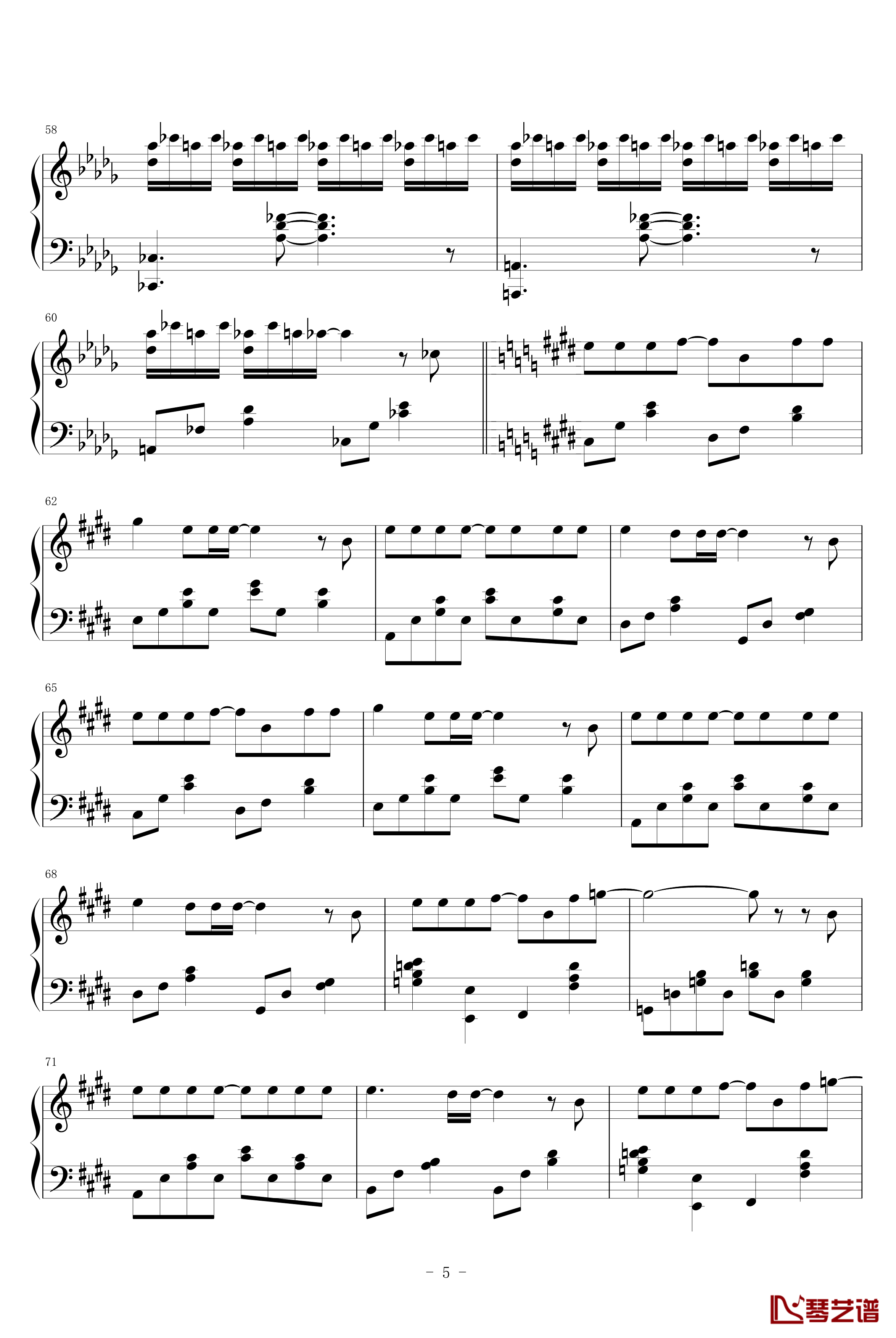MONOCHROME钢琴谱-滨崎步5