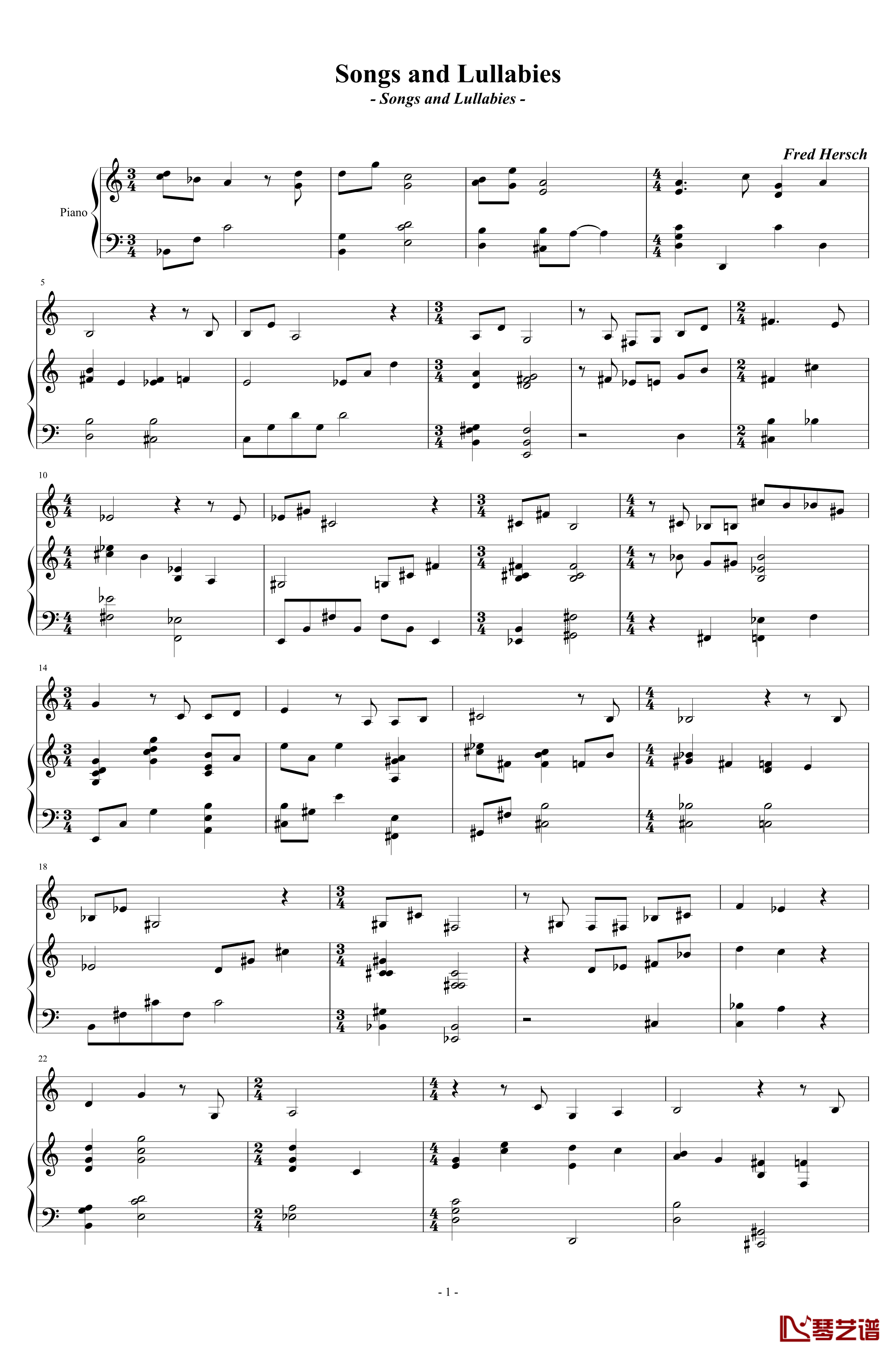 Songs and Lullabies钢琴谱-Fred Hersch1