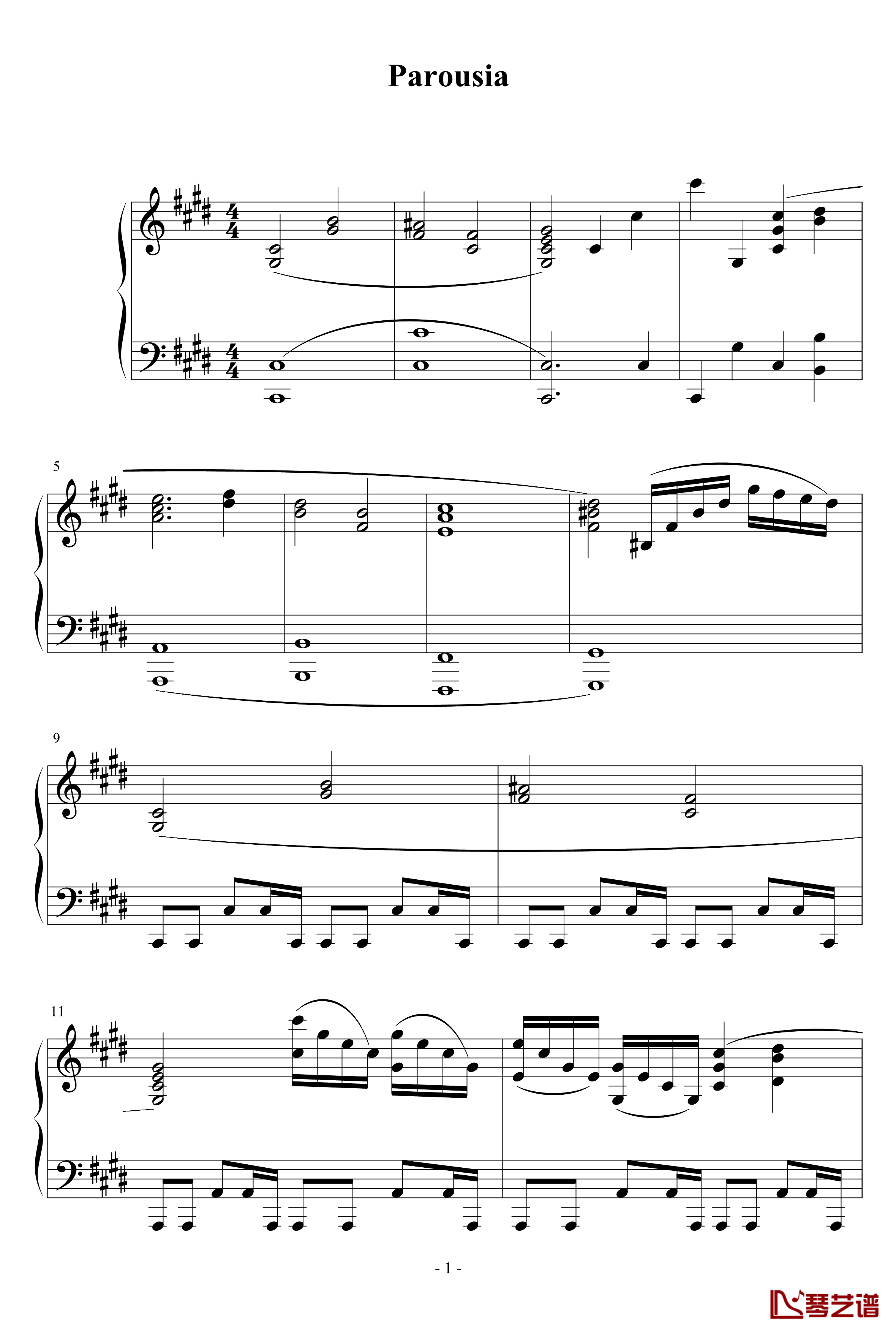 Parousia钢琴谱-Cytus第四章-Deemo-游戏歌曲1