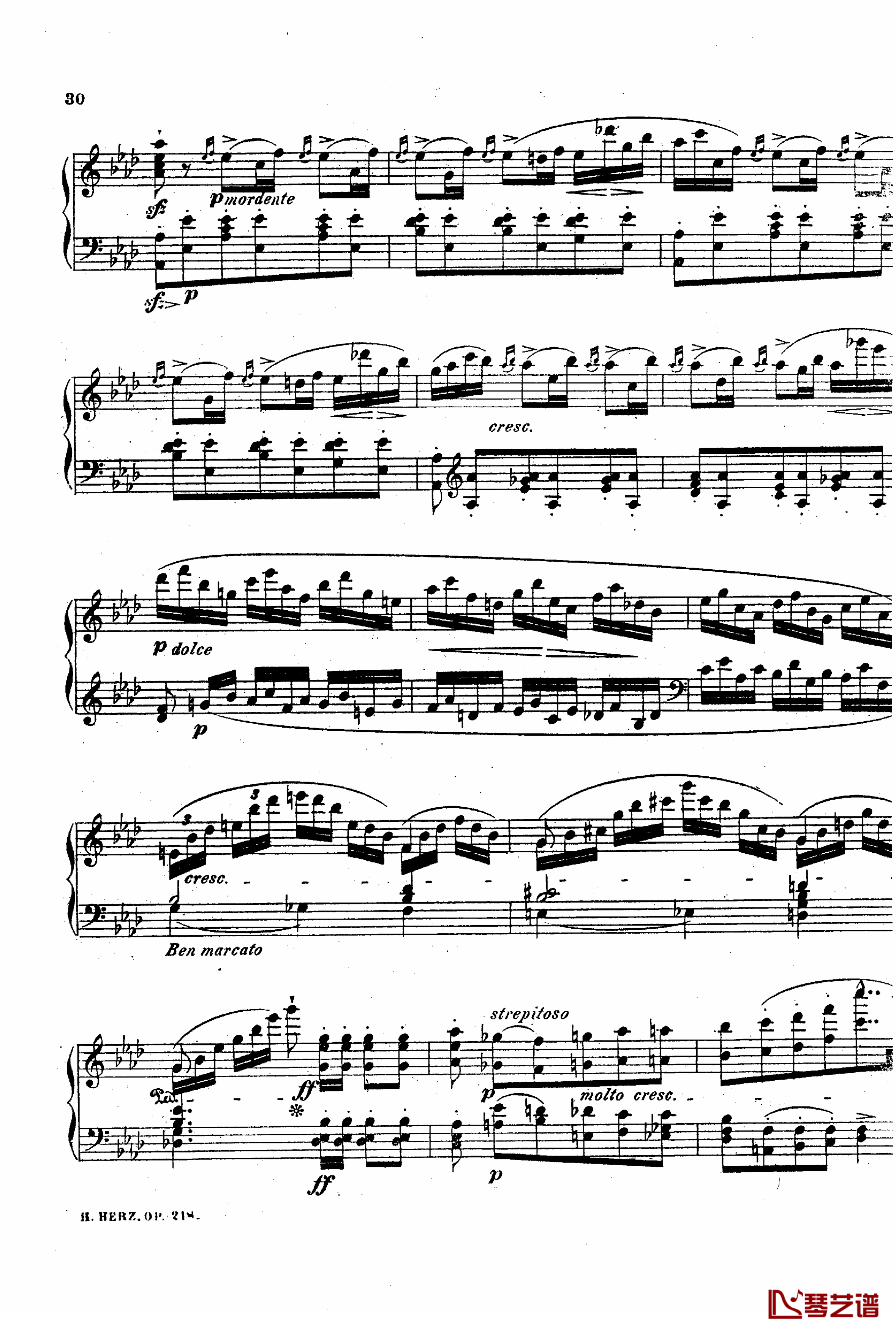 降A大调第八钢琴协奏曲Op.218钢琴谱-赫尔兹29