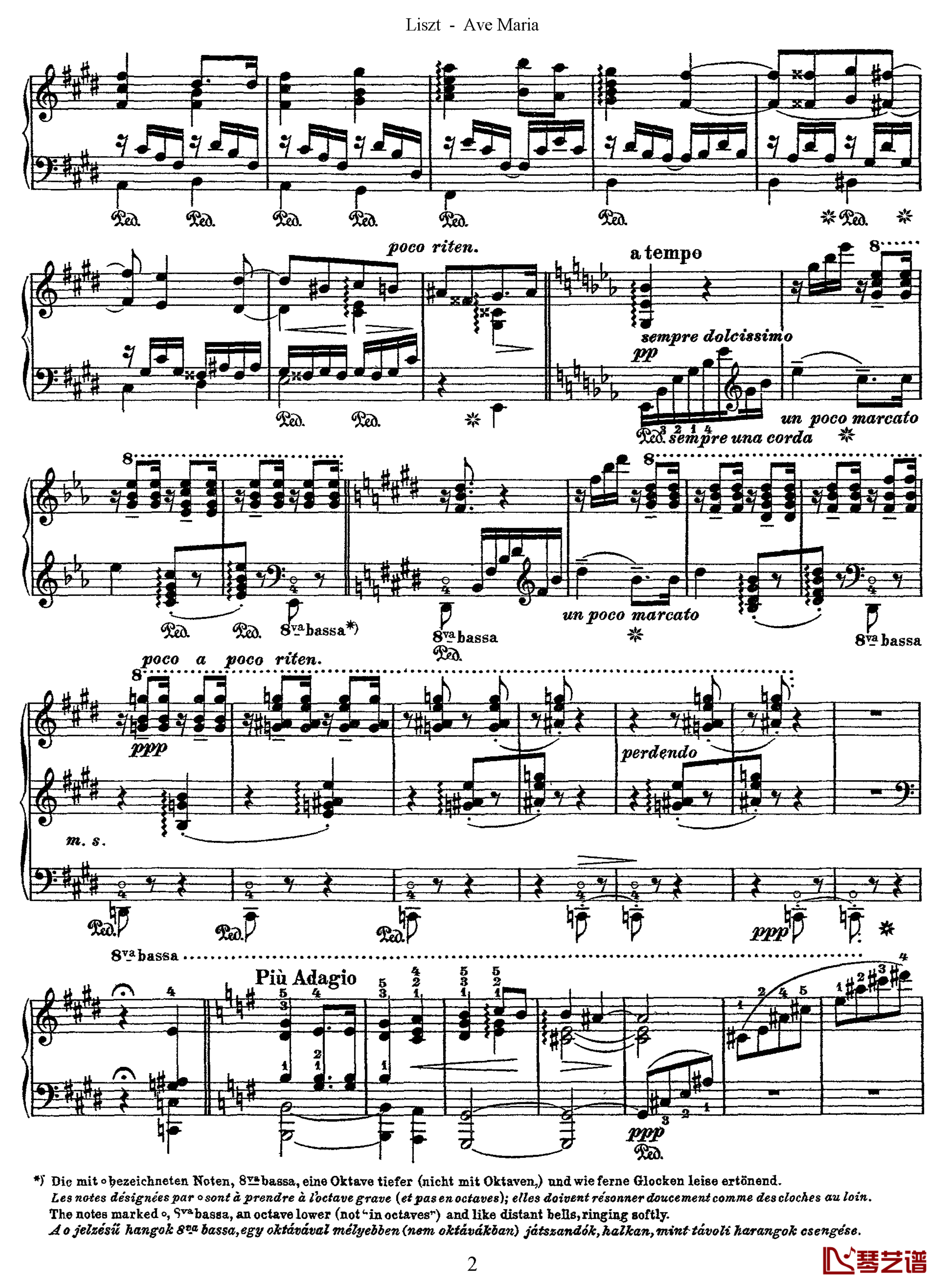 罗马的钟声S.182钢琴谱-李斯特2