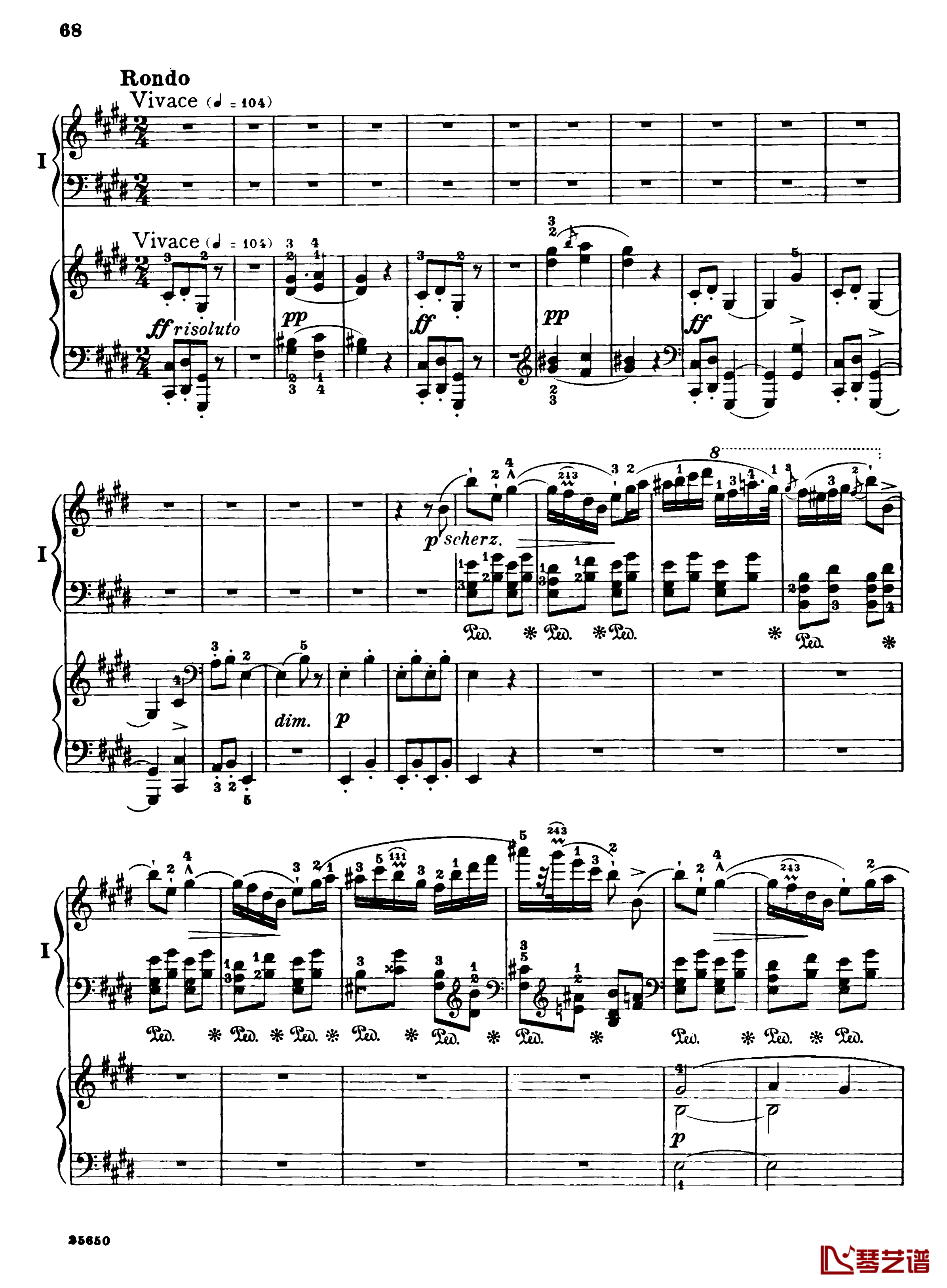 肖邦第一钢琴协奏曲钢琴谱-肖邦70