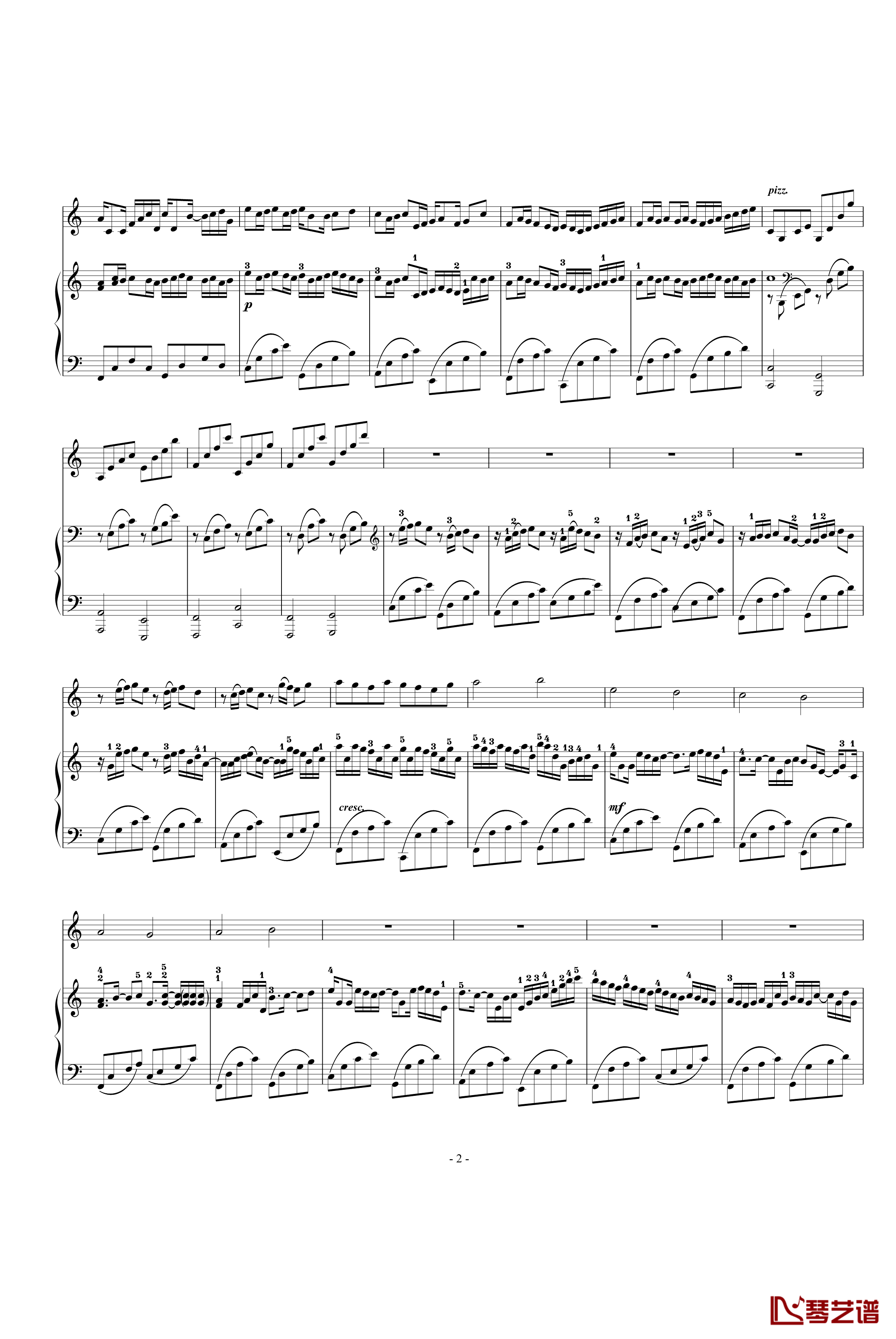 卡农-小提琴&钢琴钢琴谱-camellia修改版-帕赫贝尔-Pachelbel2