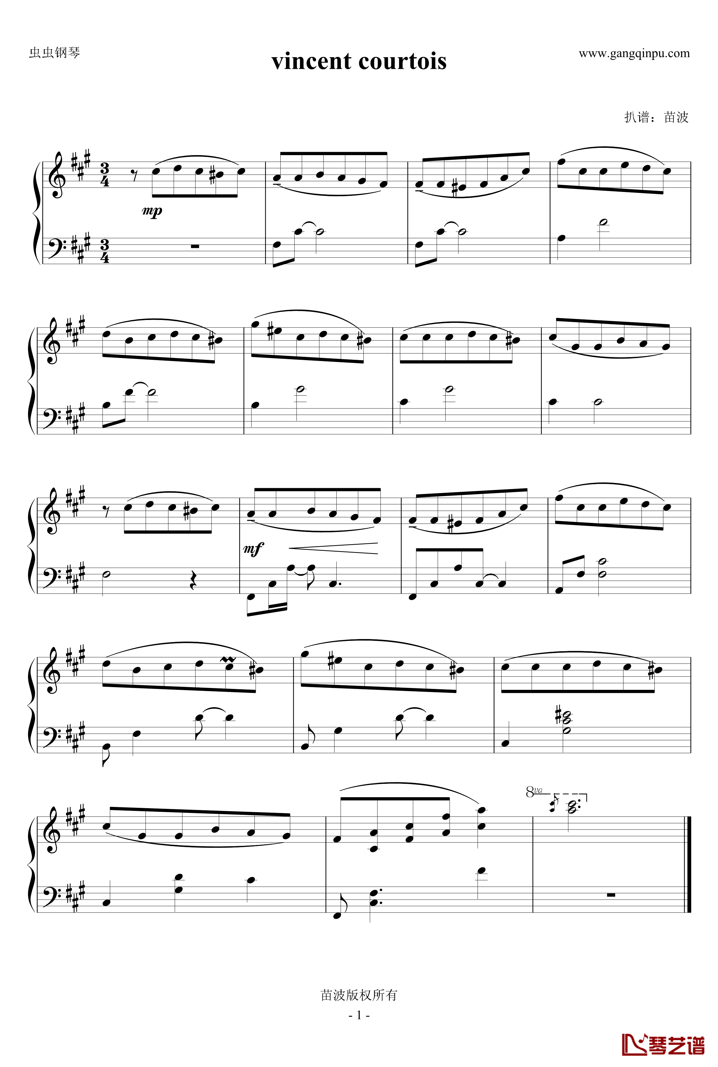 vincent courtois钢琴谱1