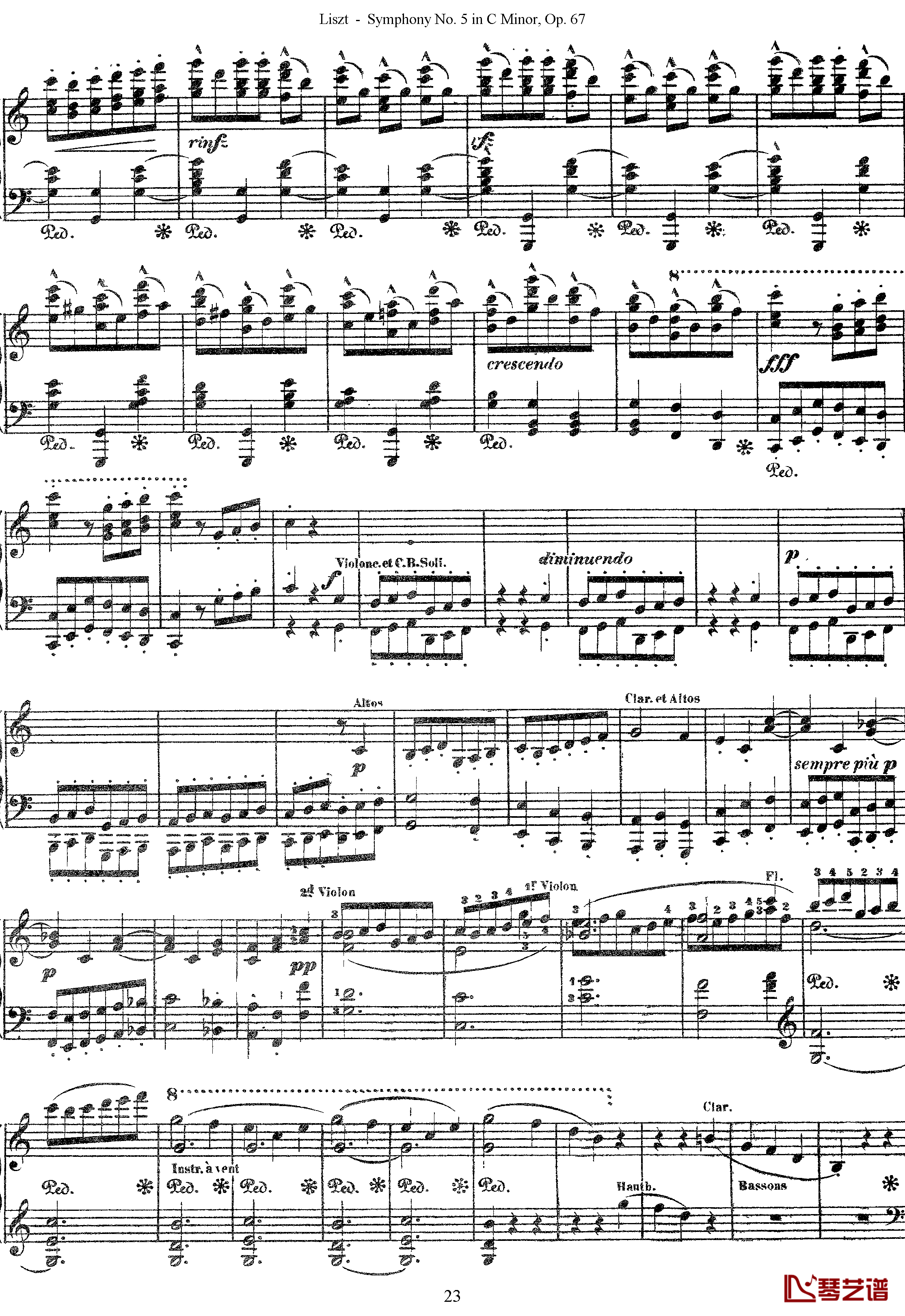 第五交响乐的钢琴曲钢琴谱-李斯特-李斯特改编自贝多芬23