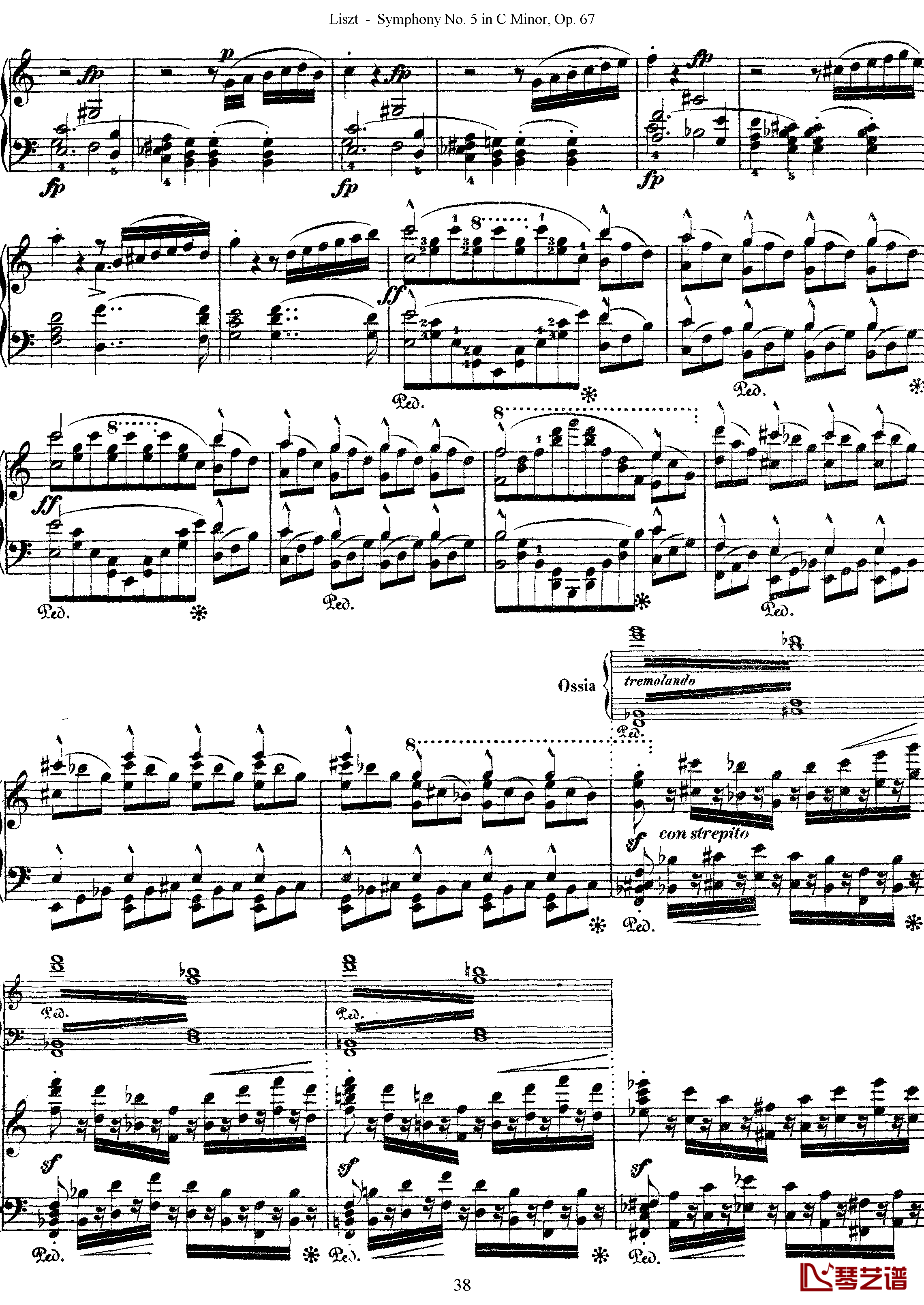 第五交响乐的钢琴曲钢琴谱-李斯特-李斯特改编自贝多芬38