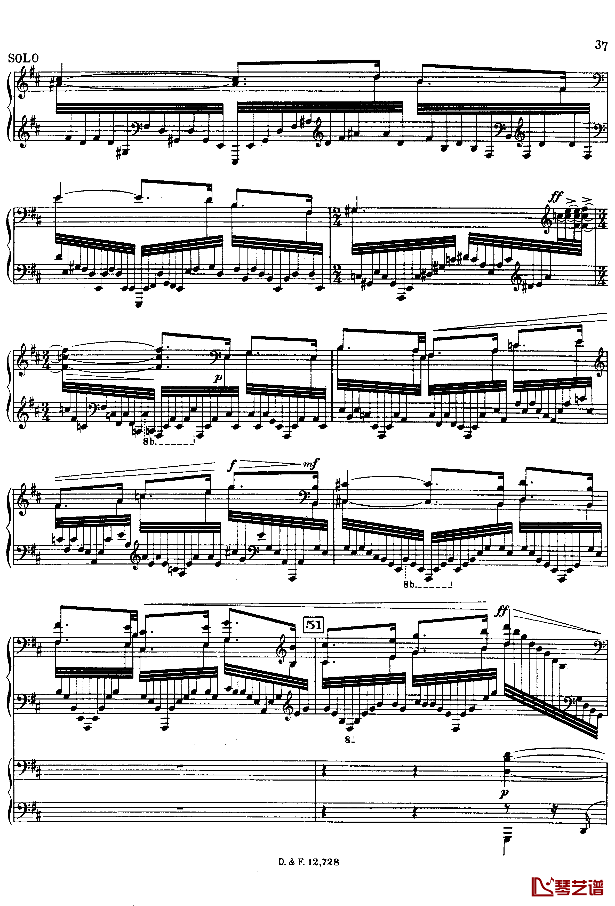 左手钢琴协奏曲钢琴谱-拉威尔-Ravel37