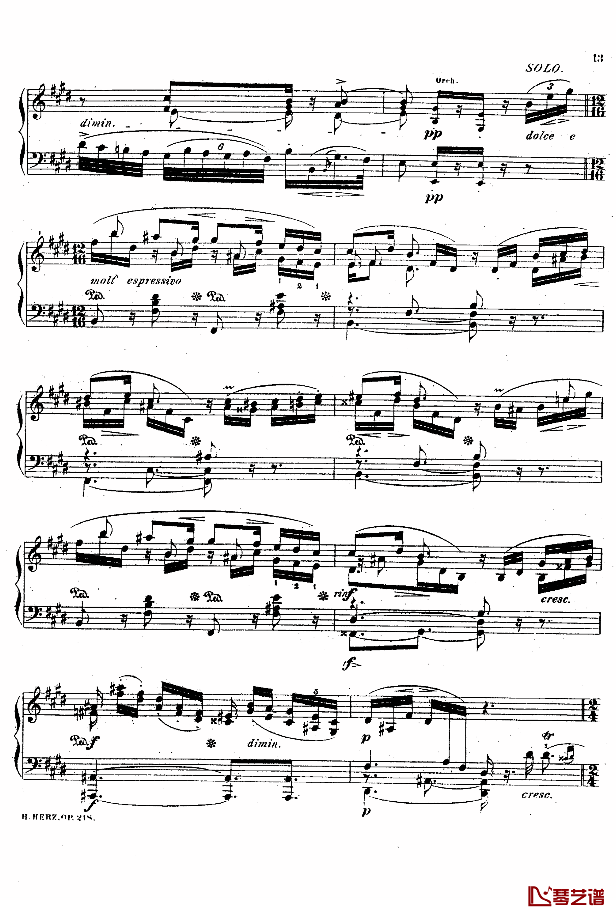 降A大调第八钢琴协奏曲Op.218钢琴谱-赫尔兹12